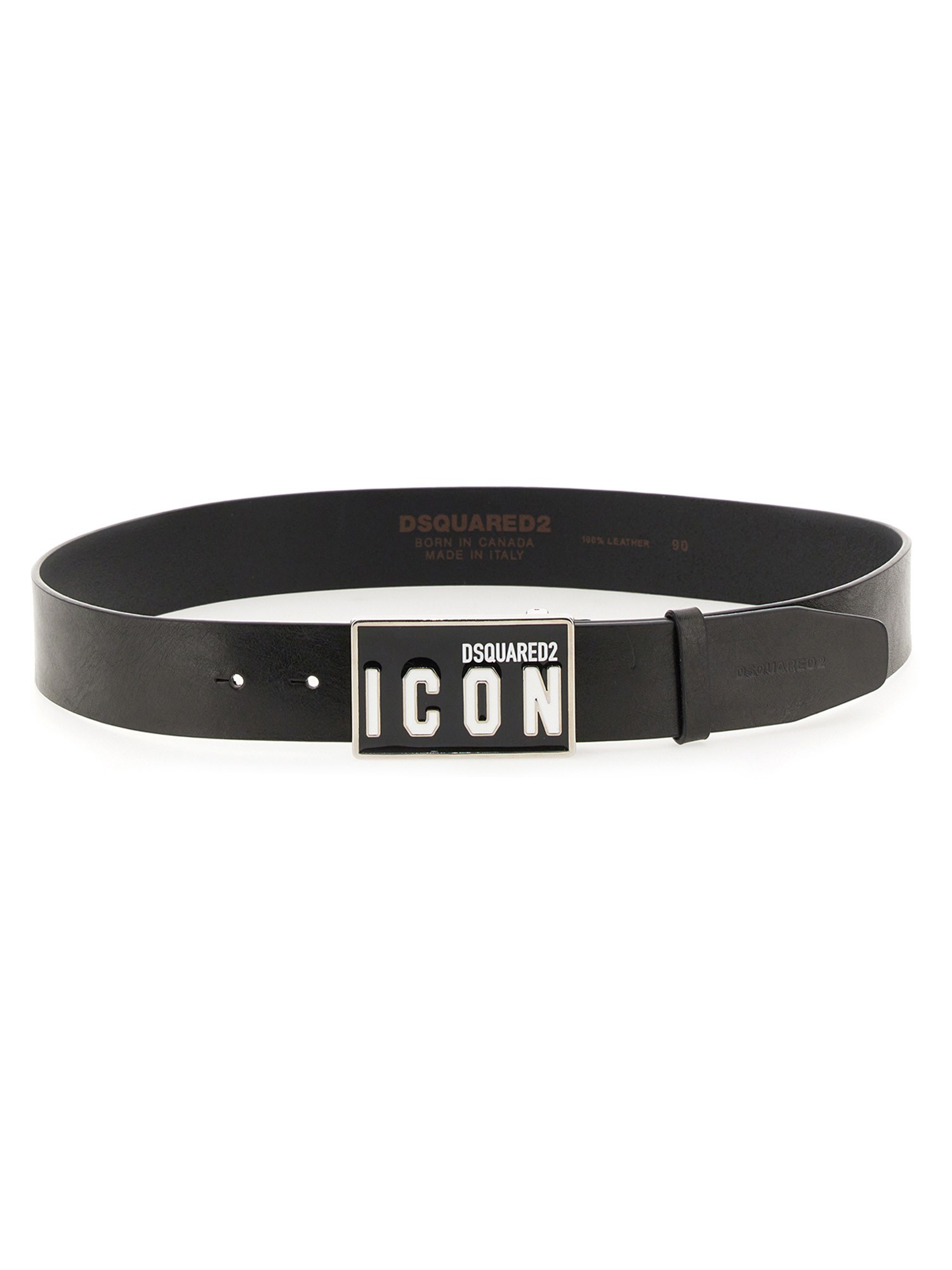 Dsquared2 Belt With Logo Buckle In Black