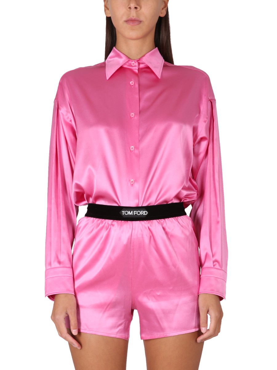 TOM FORD - SILK SATIN RELAXED FIT SHIRT - Eleonora Bonucci