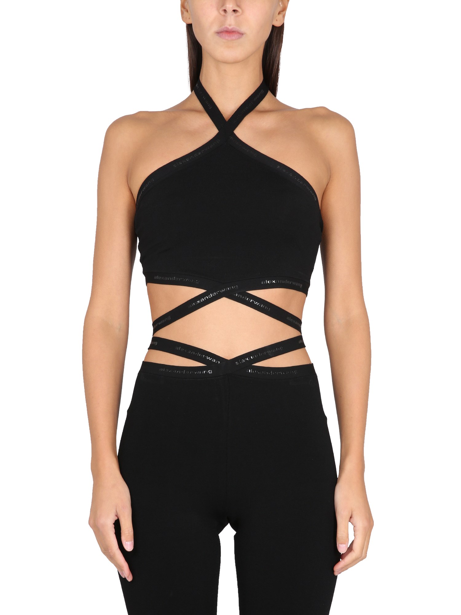 Shop Alexander Wang T Tops With Logo In Black