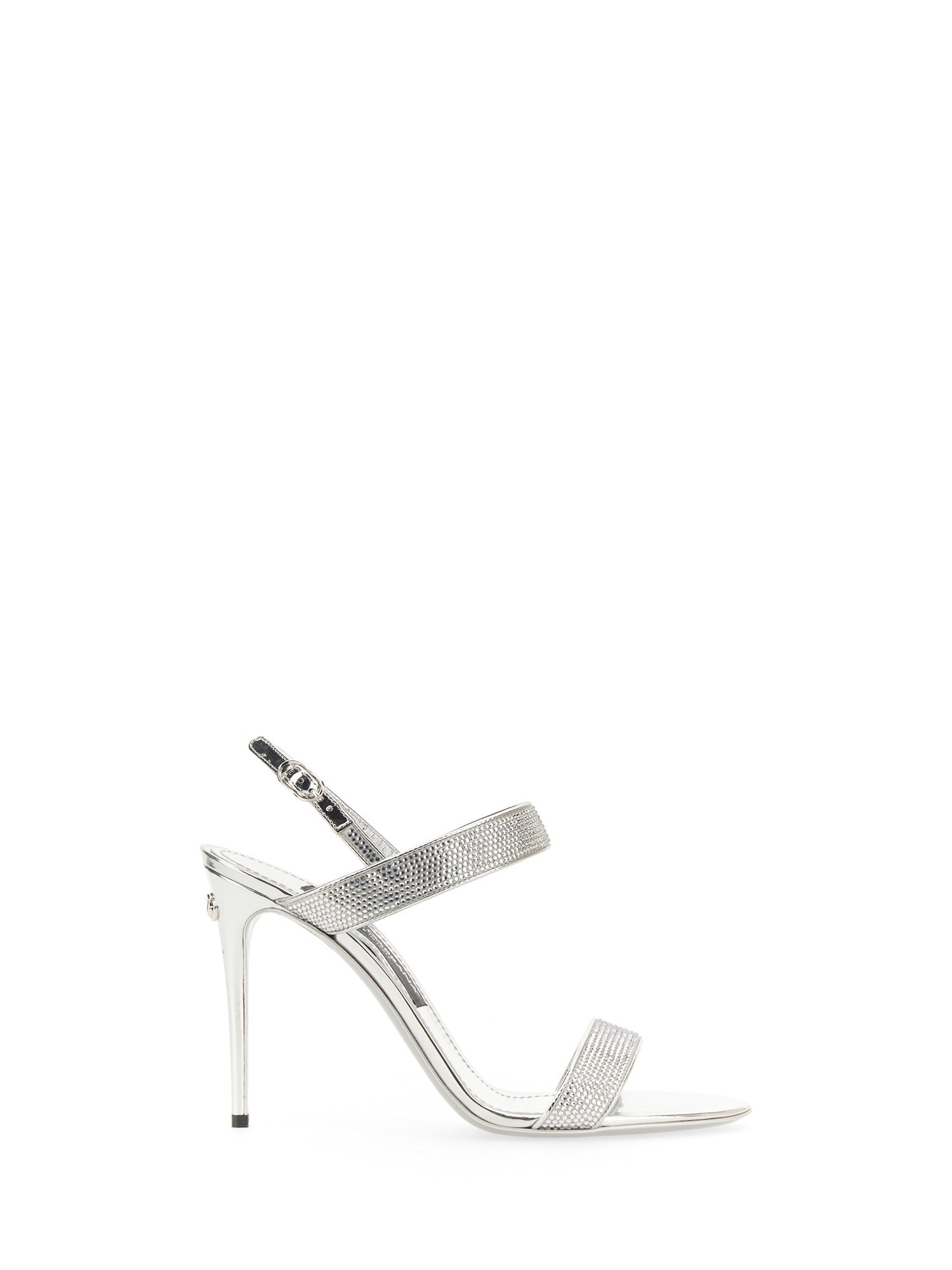 Dolce & Gabbana Embellished Satin Keira Mini Sandals With 10.5 Cm Heel Height In Silver