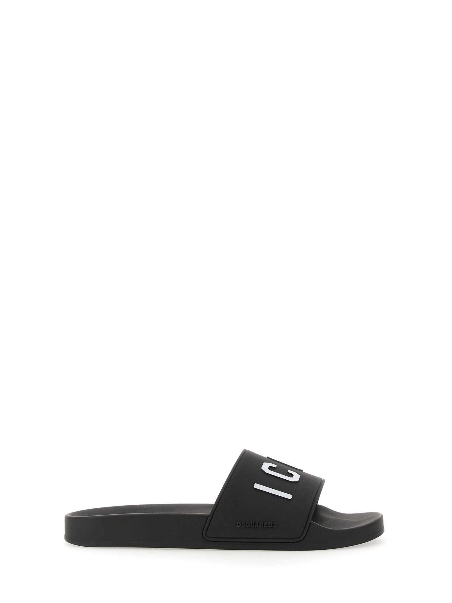 Shop Dsquared2 Rubber Slide Sandal In Black