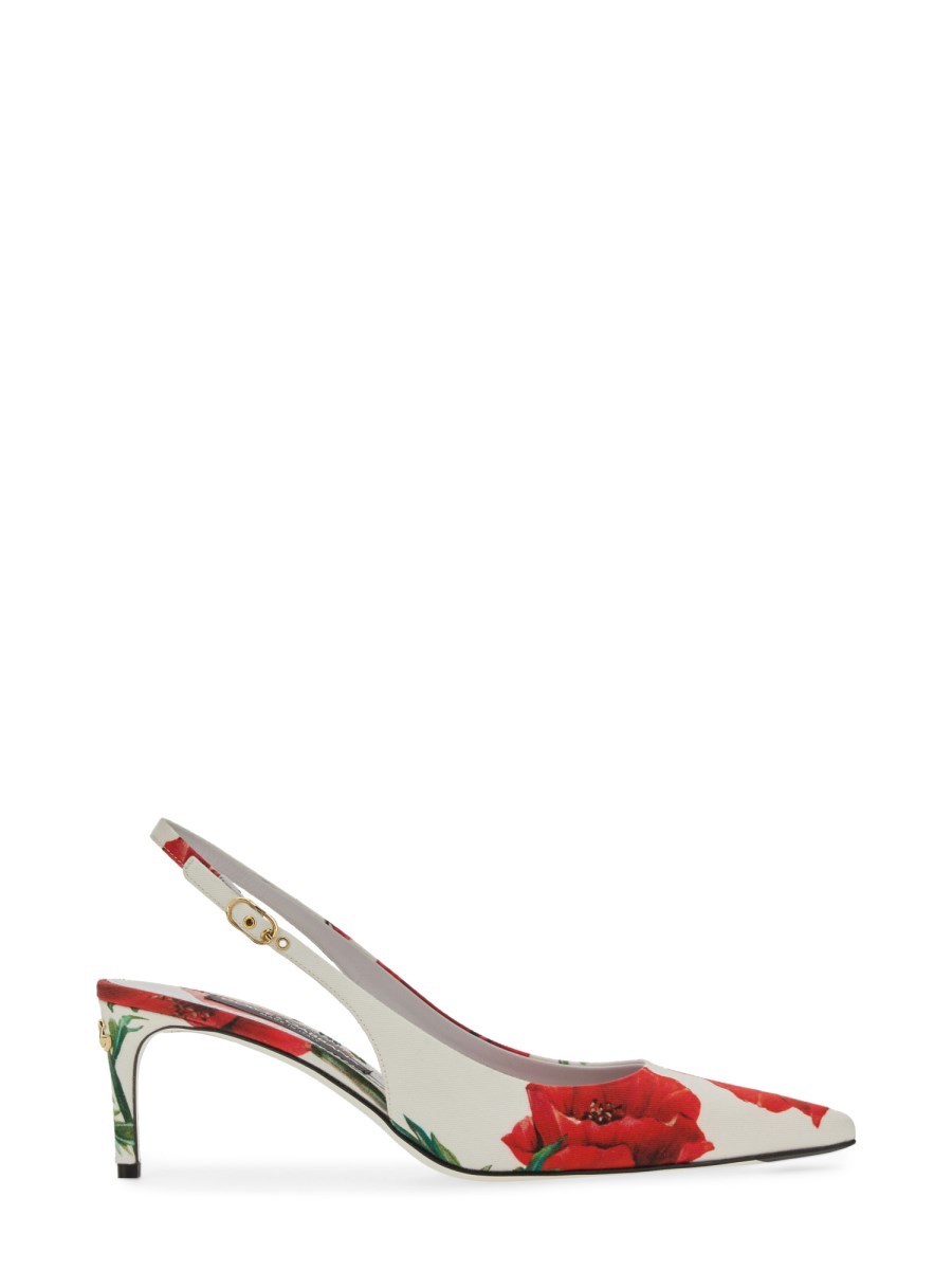 【予約販売】本 DOLCE & GABBANA - SLING BACK IN POPPY PRINT FABRIC 靴