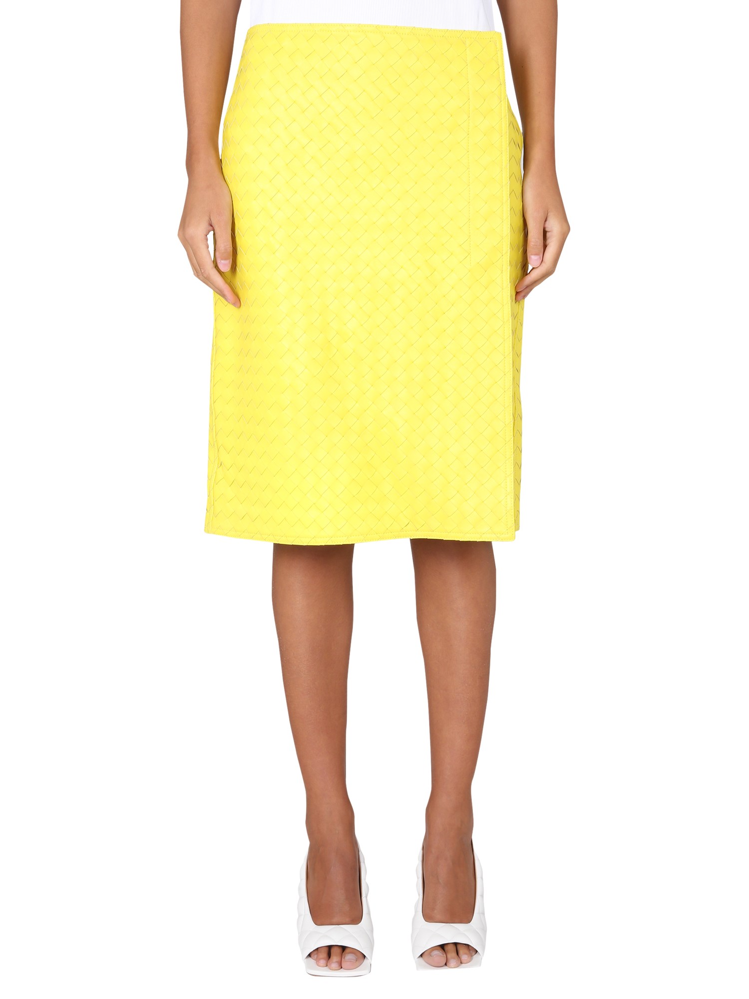 bottega veneta skirt with woven pattern