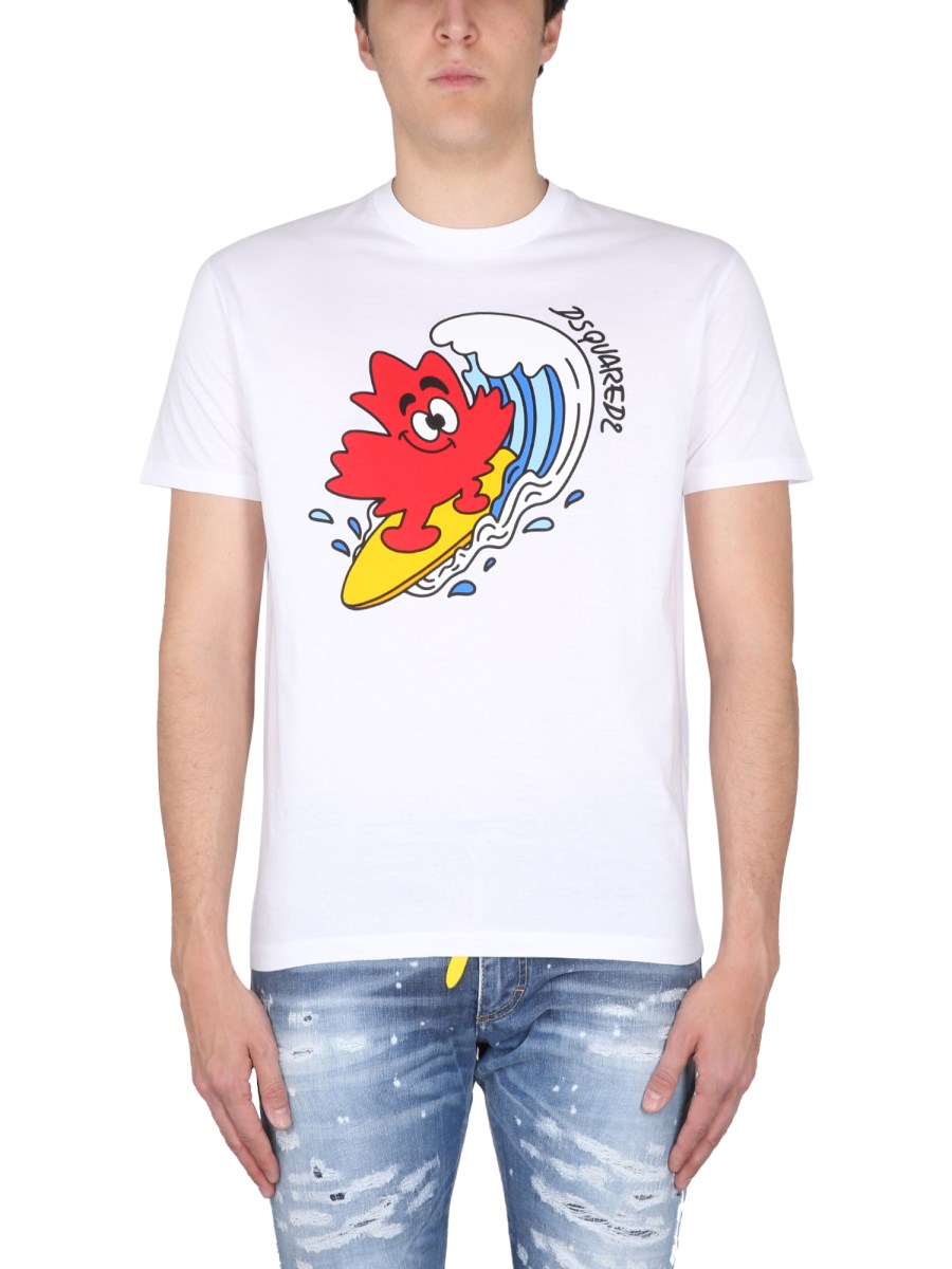 DSQUARED COTTON T SHIRT WITH LOGO PRINT Eleonora Bonucci
