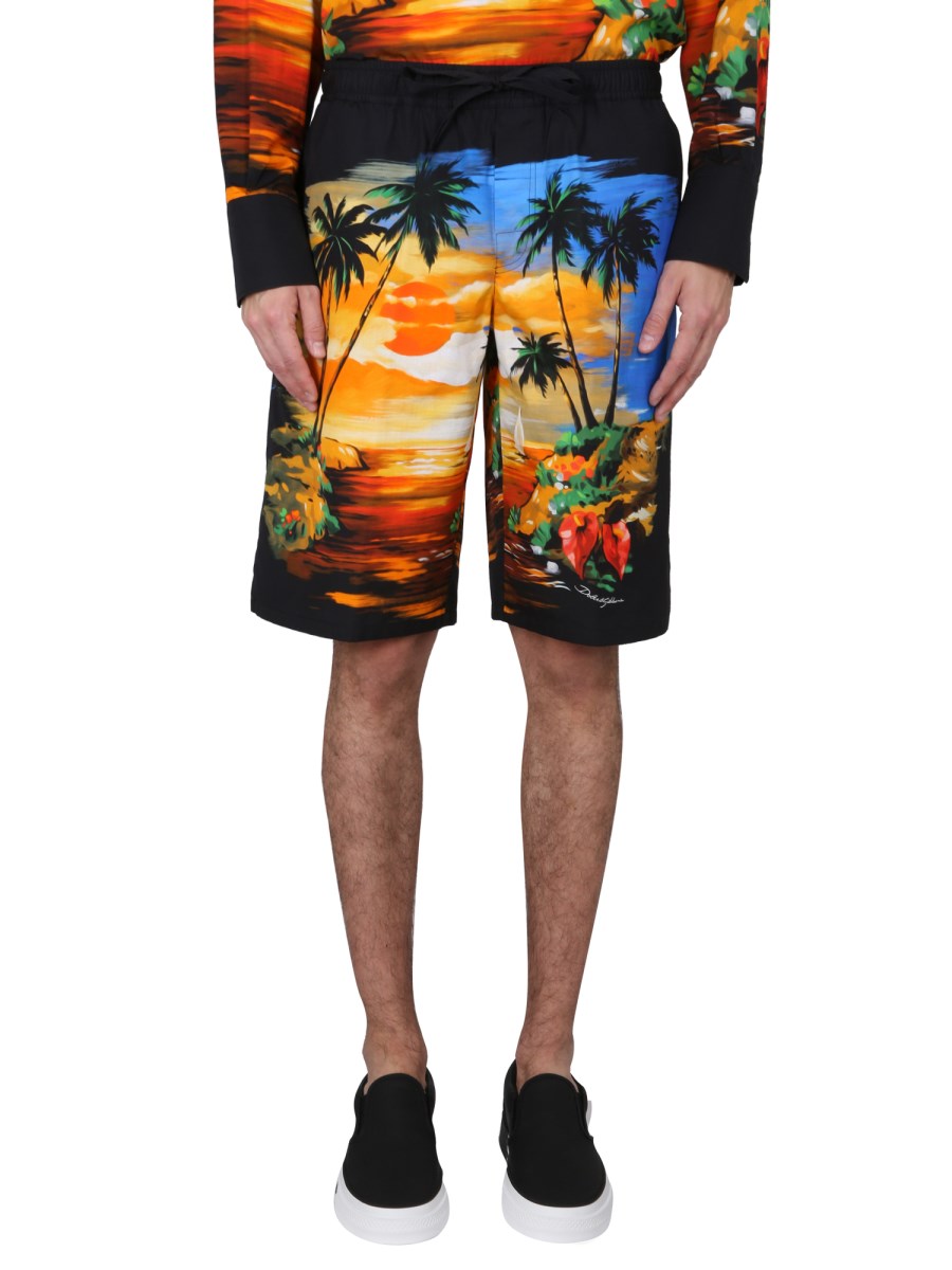 DOLCE & GABBANA BERMUDA CON STAMPA HAWAII