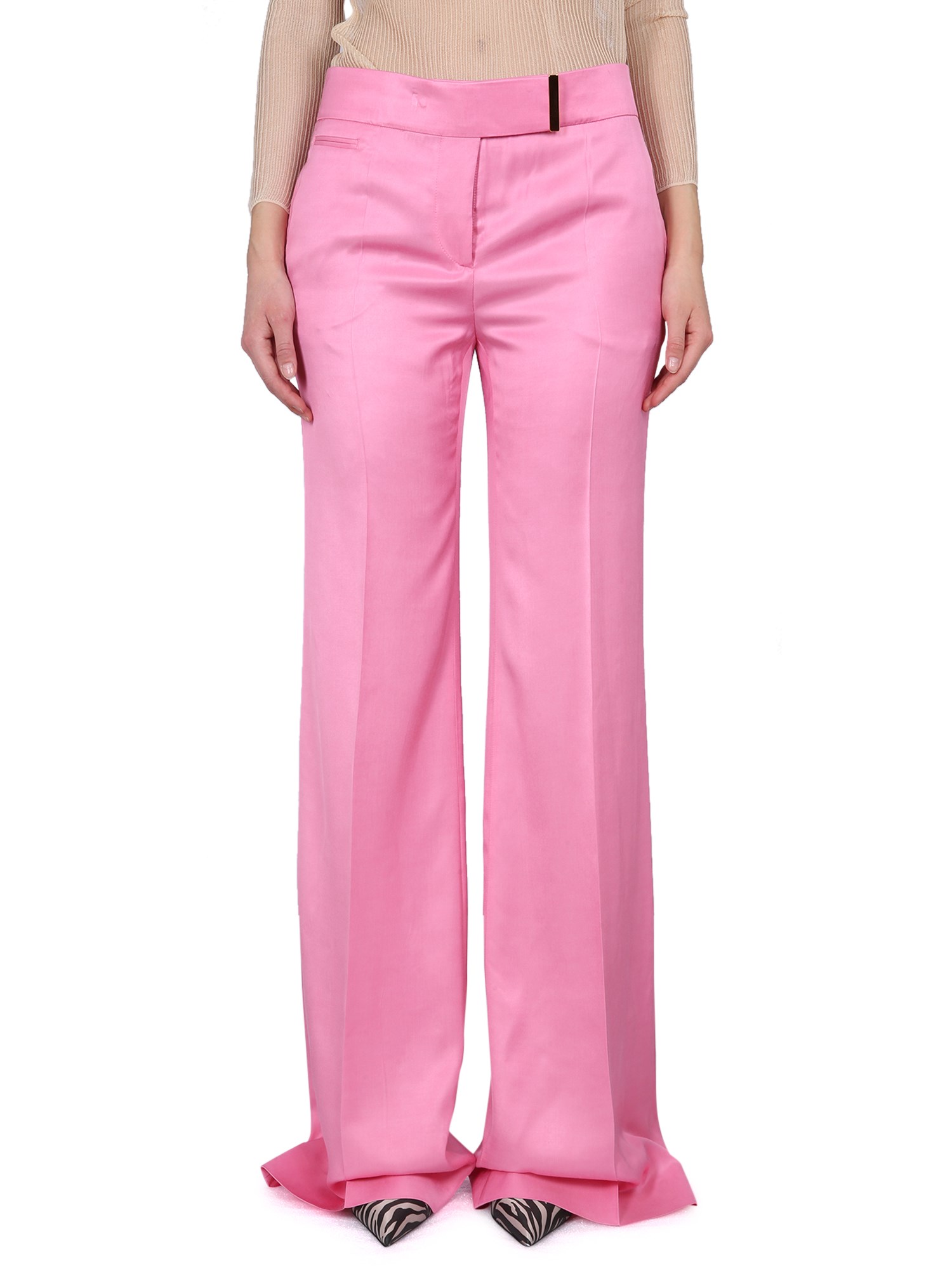 Shop Tom Ford Wide Leg Pants In Pink