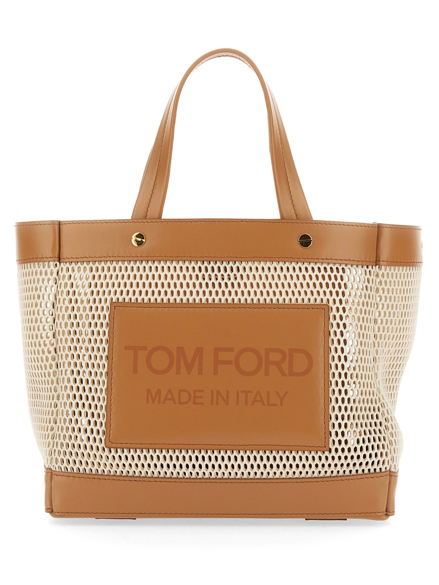 TOM FORD - T SCREW MESH AND LEATHER SHOPPING BAG - Eleonora Bonucci