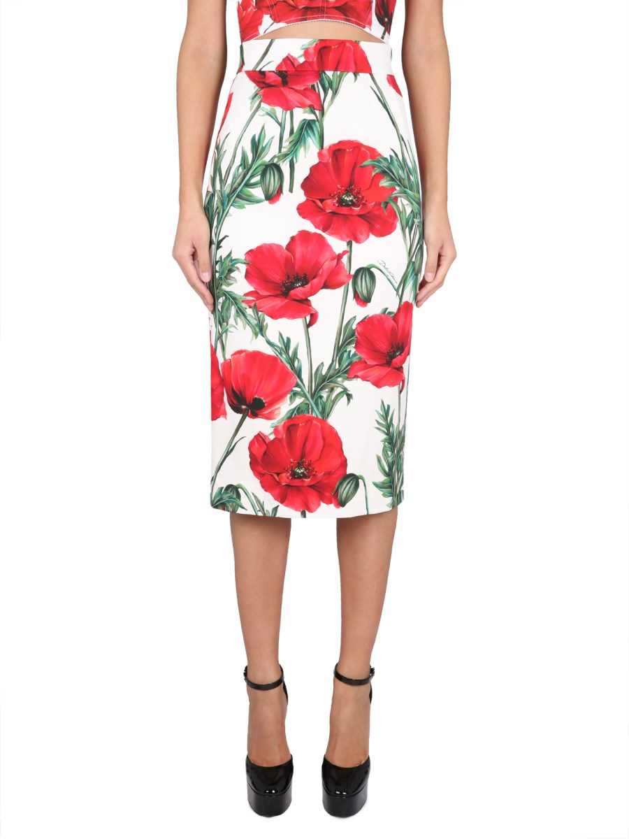 Dolce gabbana shop peony skirt