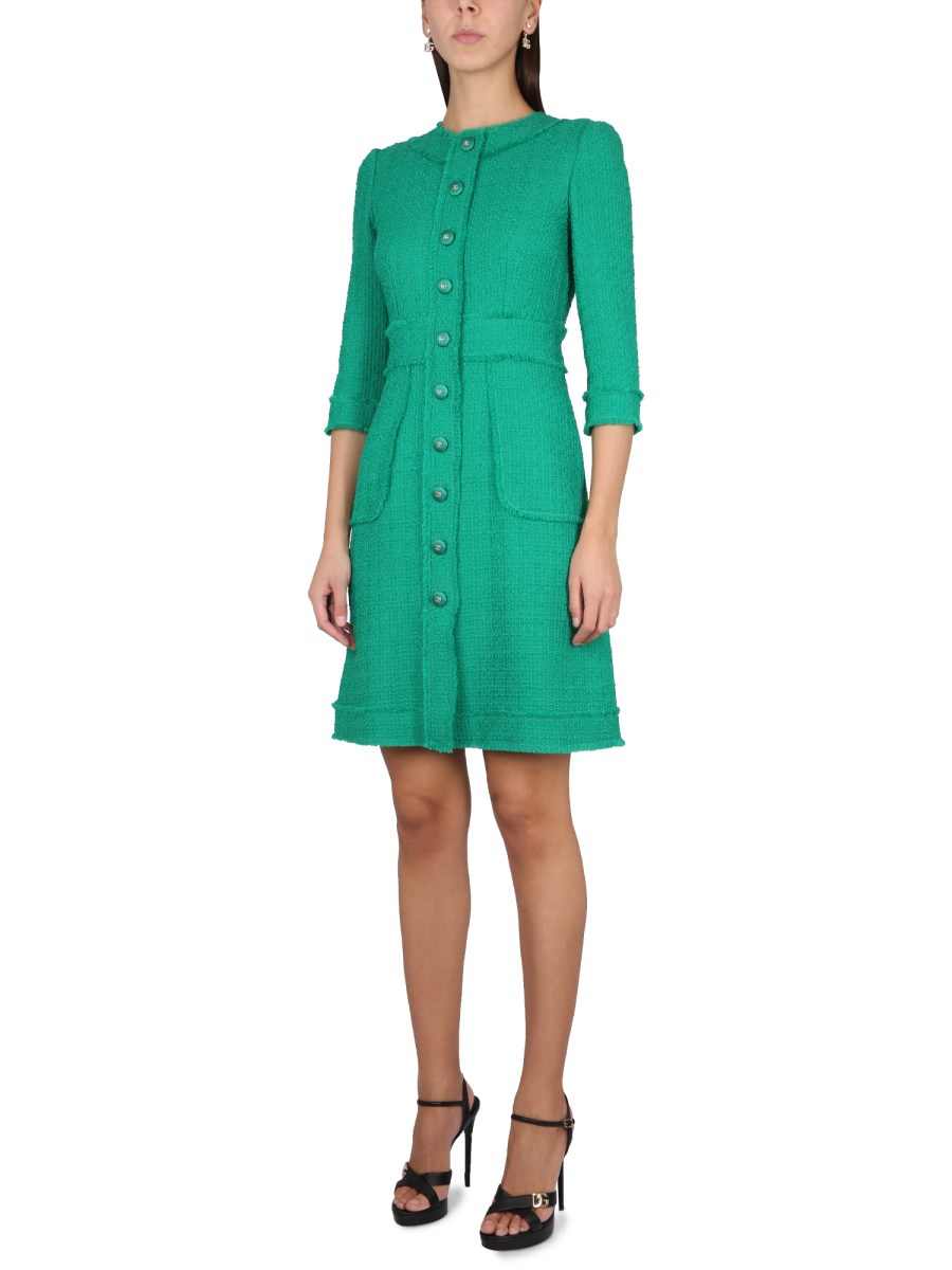 slim fit dress slacks Dolce & Gabbana Elegant Floral Green Midi Silk Dress IT42|M
