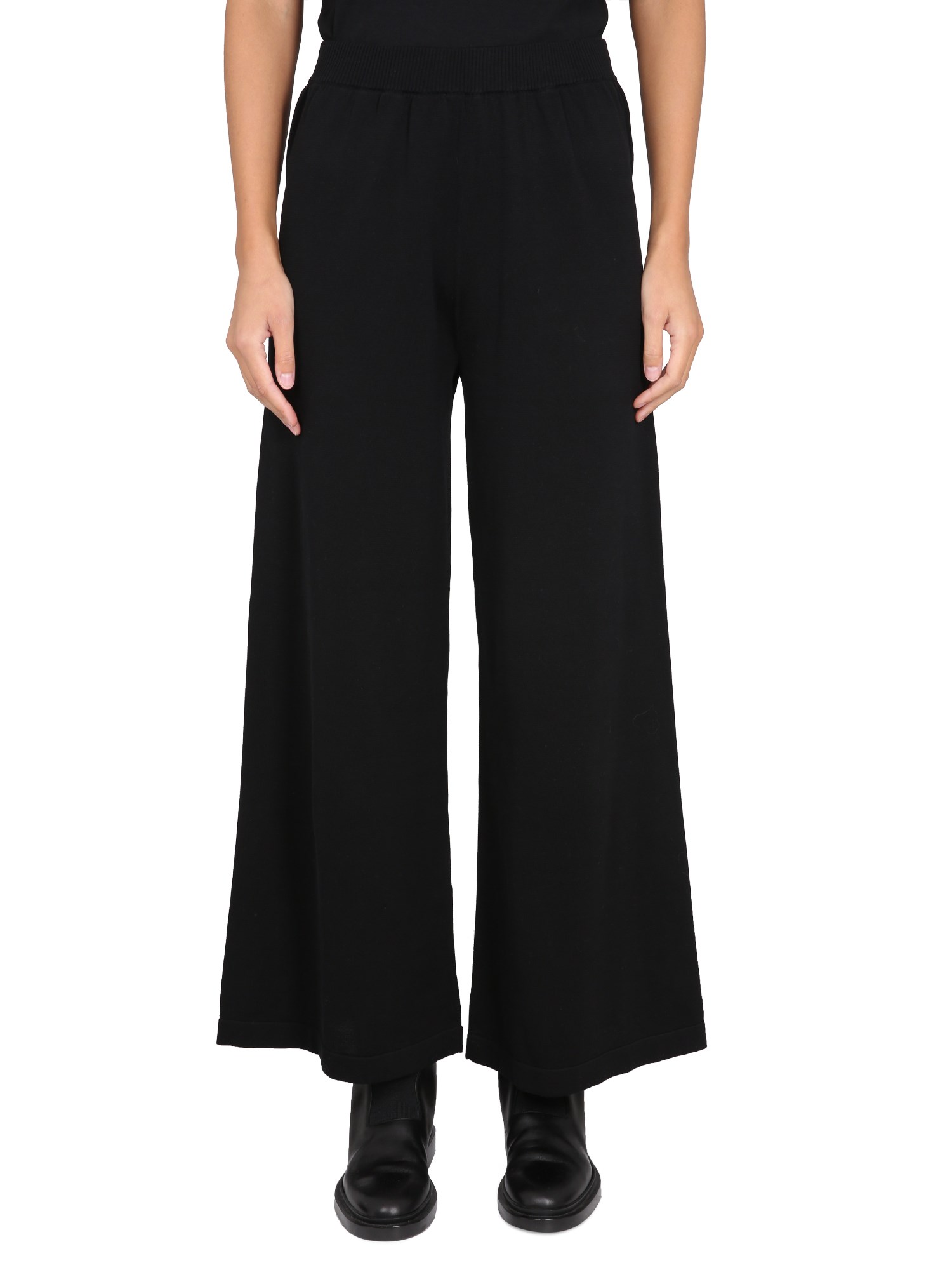 Fabiana Filippi Wide-leg Cotton Trousers In Black