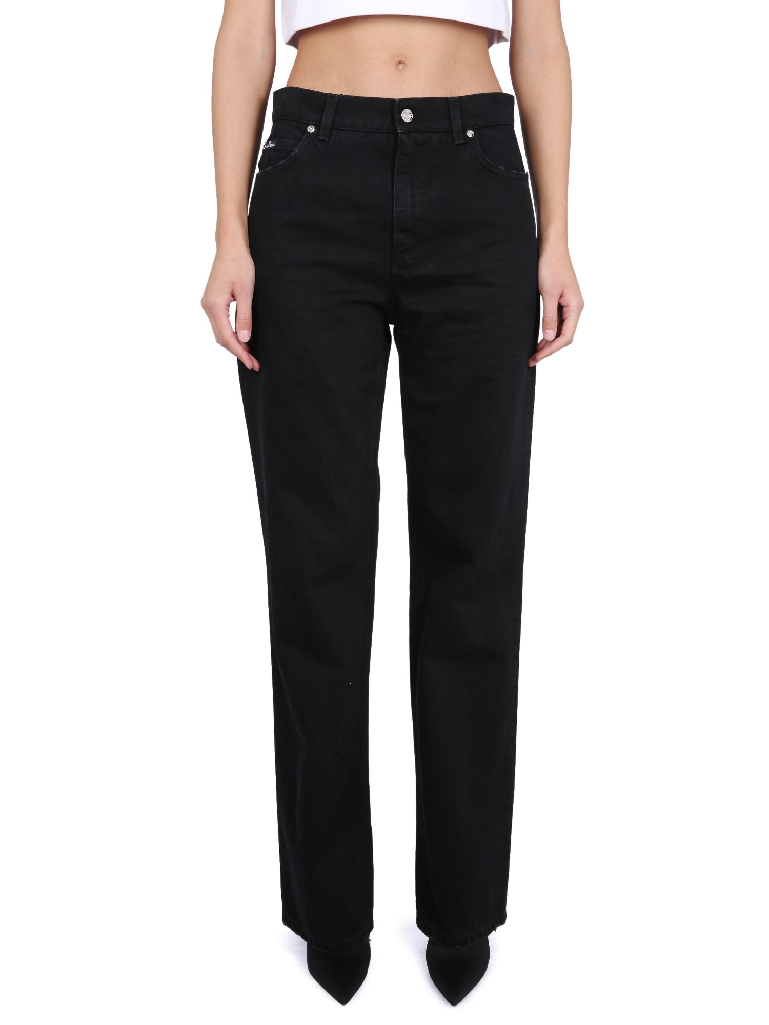 Shop Dolce & Gabbana Flare Jeans In Black