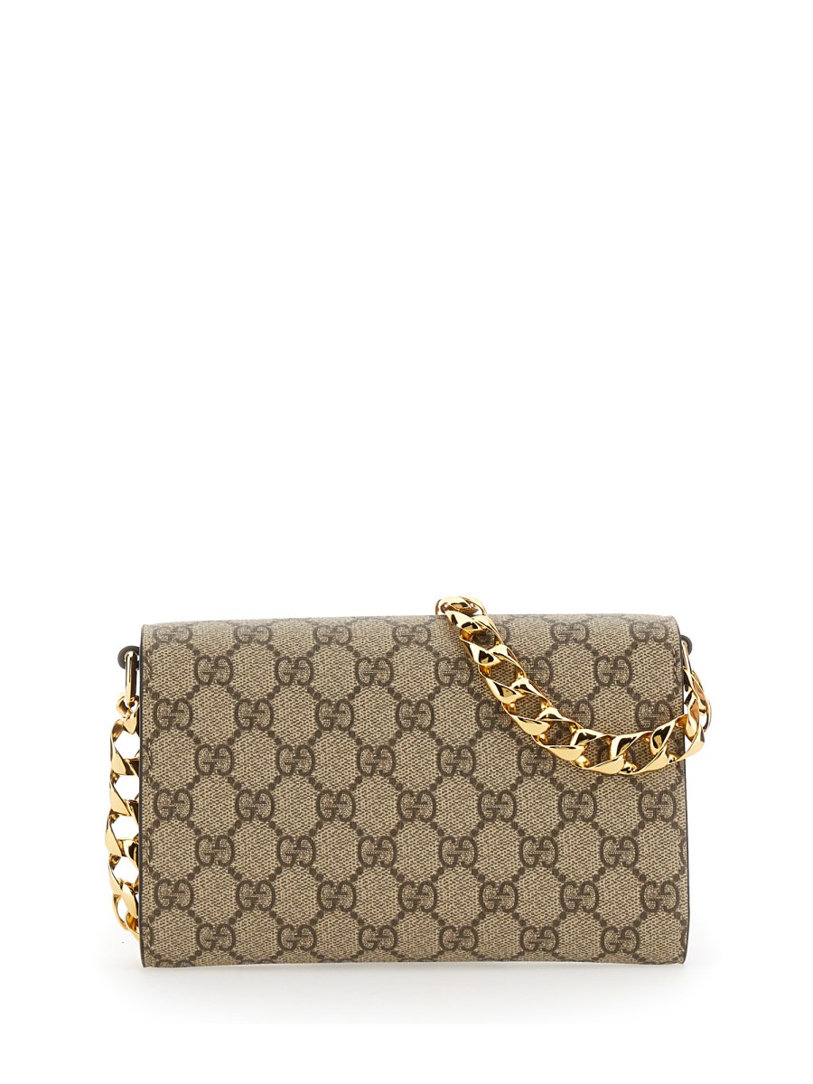 【関税&送料込】Gucci Gg Supreme Fabric Mini Horsebit 1955 H Gucci Horsebit 1955 mini bag in beige and white GG Supreme