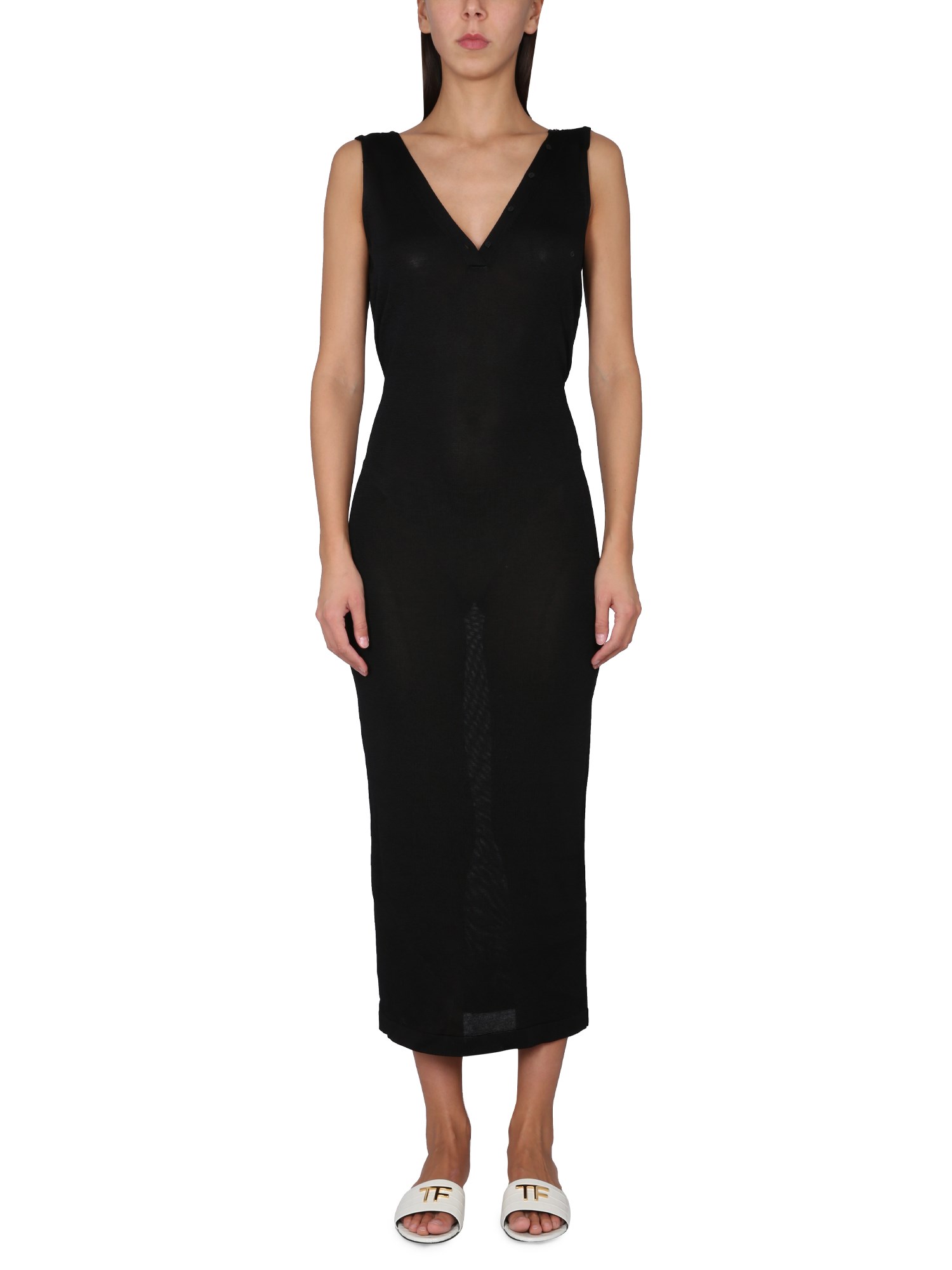 Shop Tom Ford Slinky Dress In Black