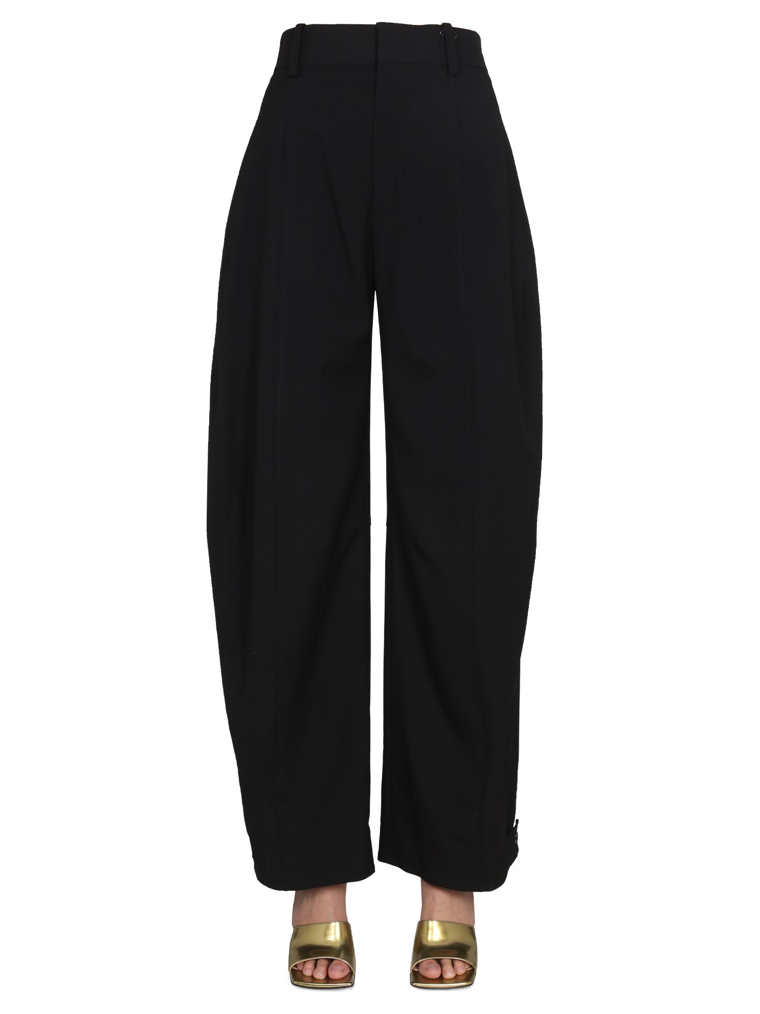 Bottega Veneta Wool-twill Wide-leg Pants In Grey