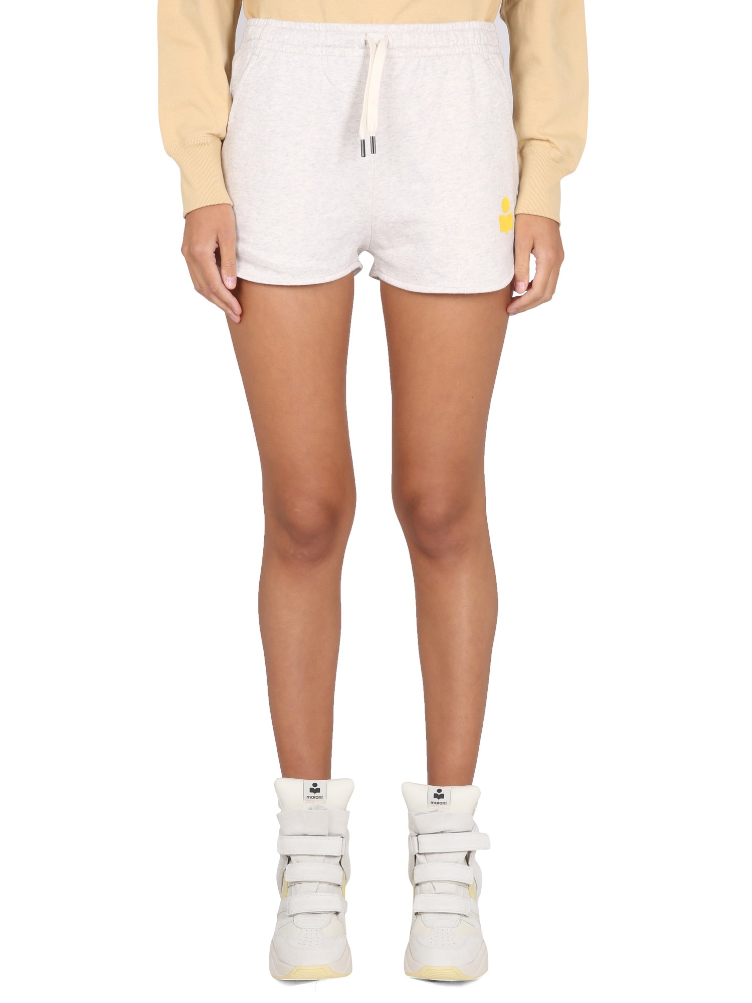 Isabel Marant Étoile Elastic Waist Shorts In Yellow