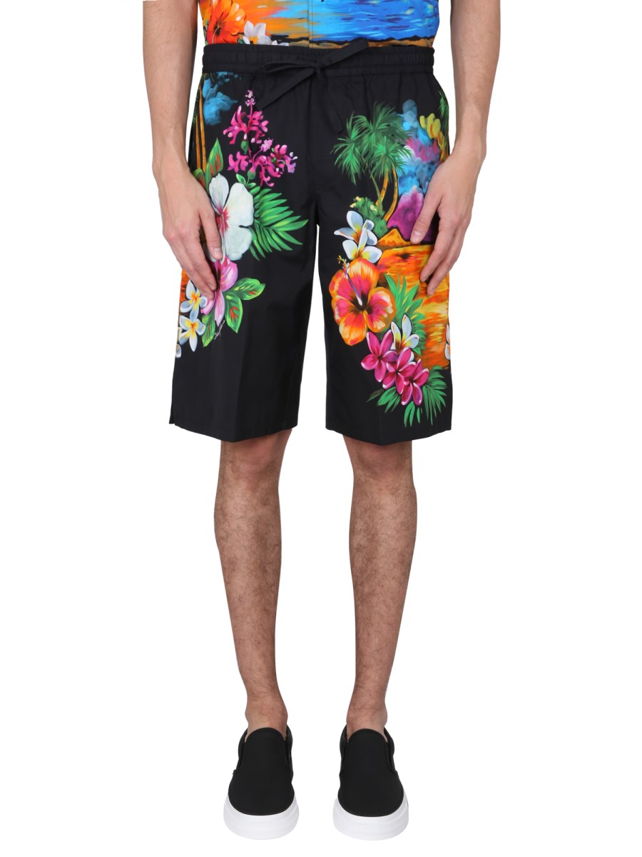 DOLCE & GABBANA BERMUDA CON STAMPA HAWAII