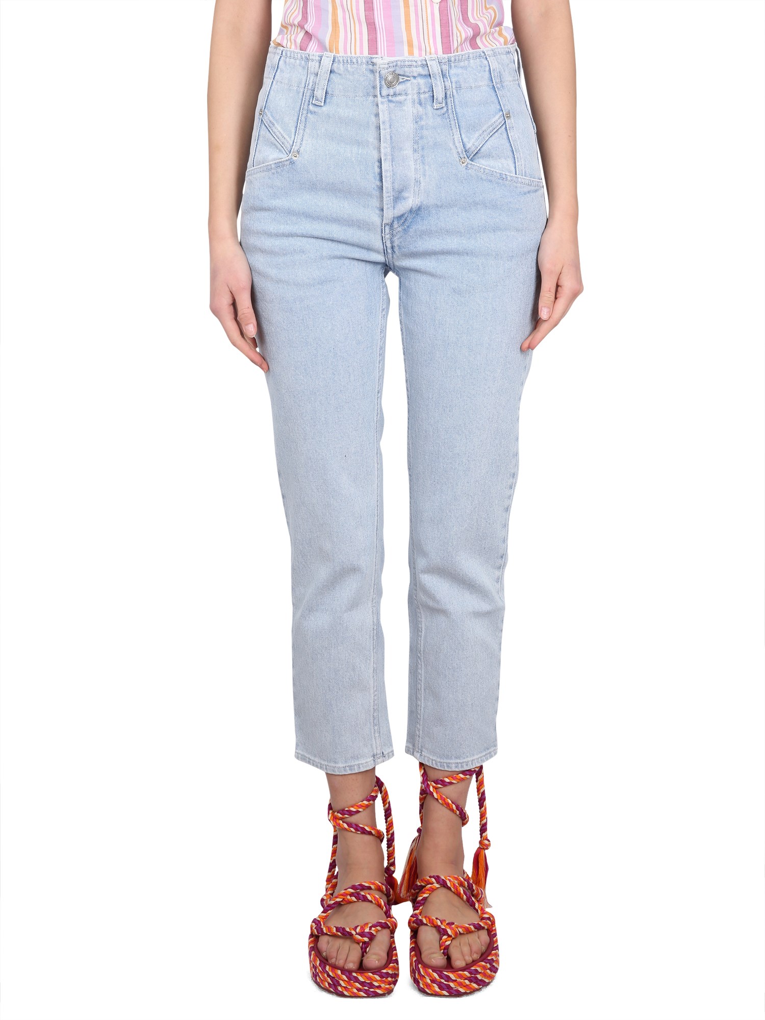 Shop Isabel Marant Niliane Jeans In Baby Blue