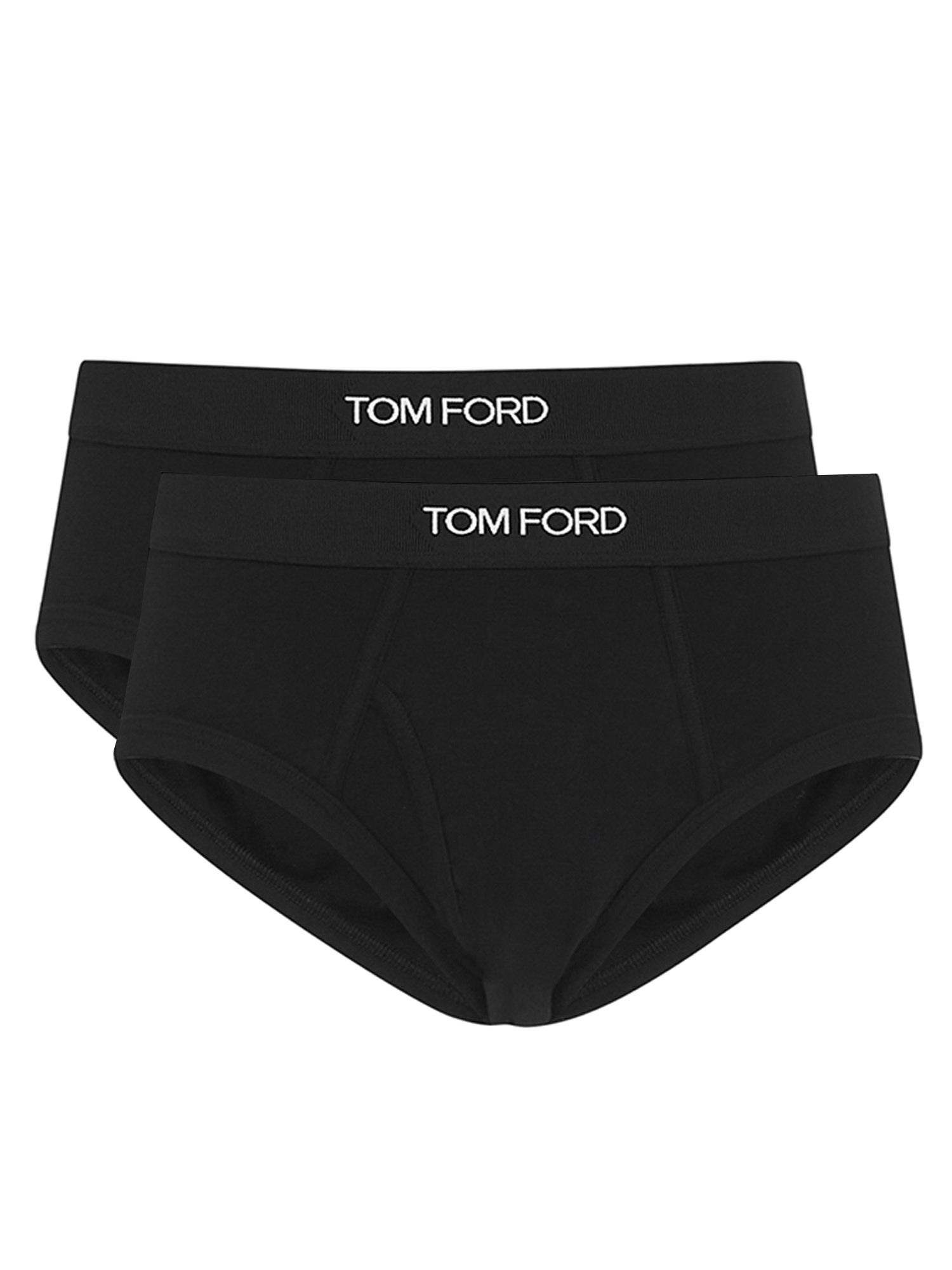 Tom Ford Two-pack Logo-waistband Briefs In Black