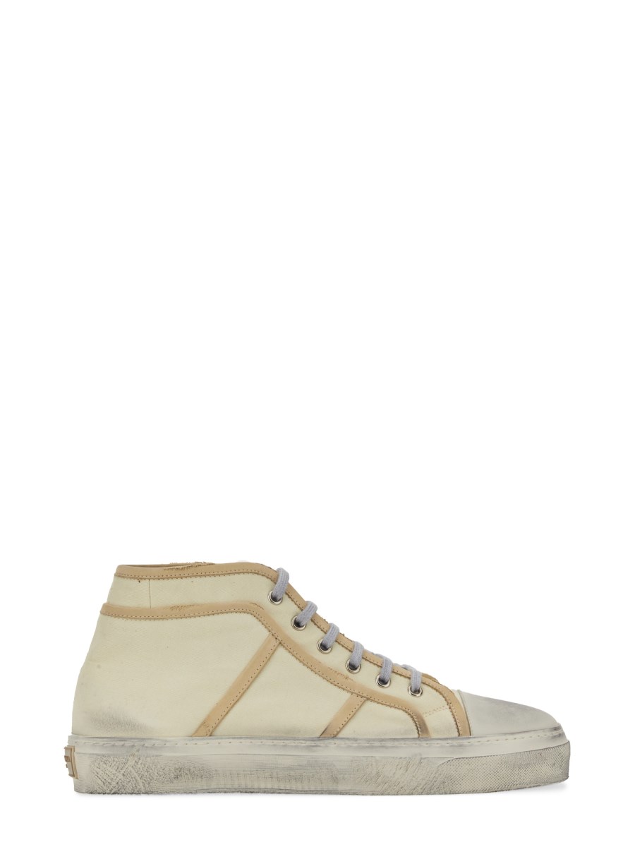 DOLCE & GABBANA SNEAKER VINTAGE MID TOP IN TELA DI COTONE