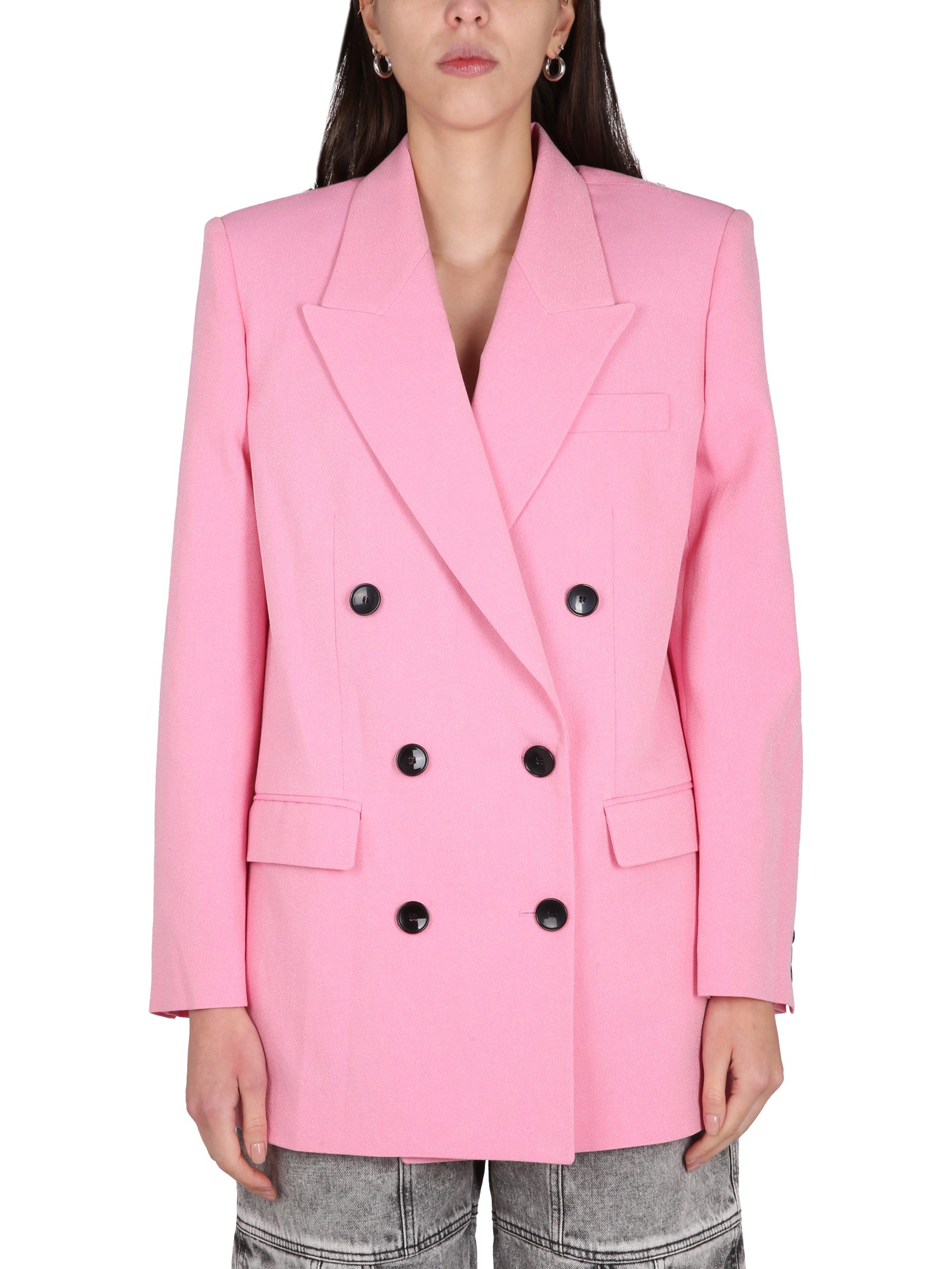 Shop Isabel Marant Nevim Double-breasted Jacket In Pink