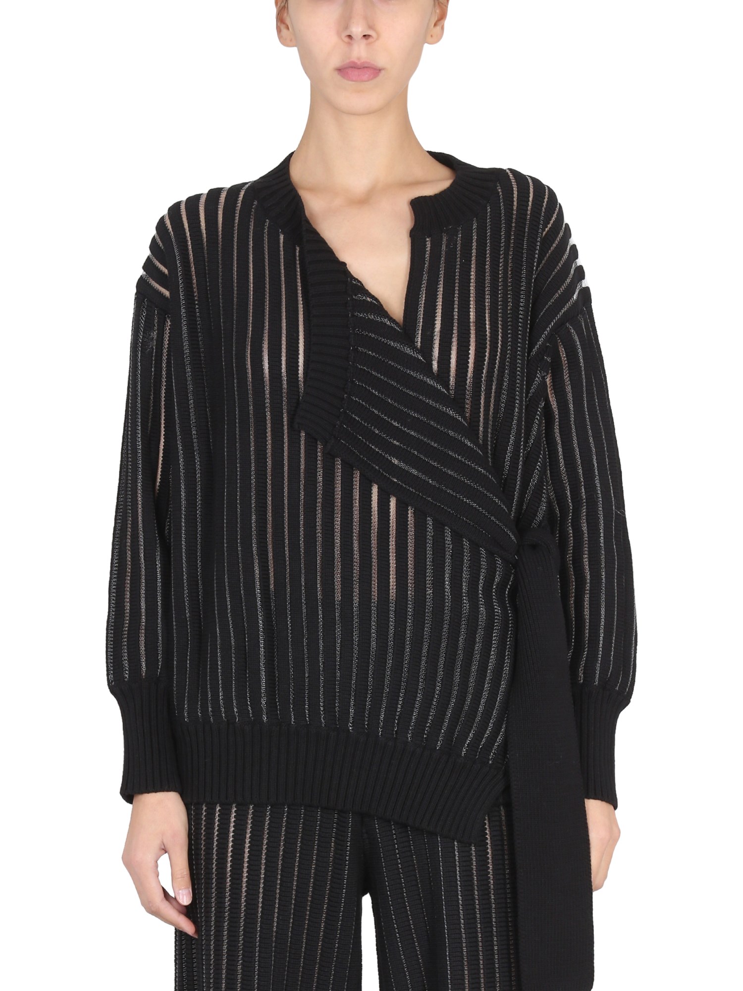 Fabiana Filippi Cotton Transparency Cardigan In Nero