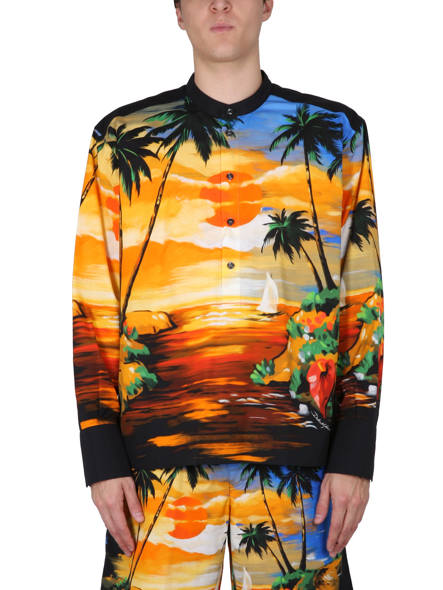 Shop Dolce & Gabbana Hawaii Print Shirt In Multicolour