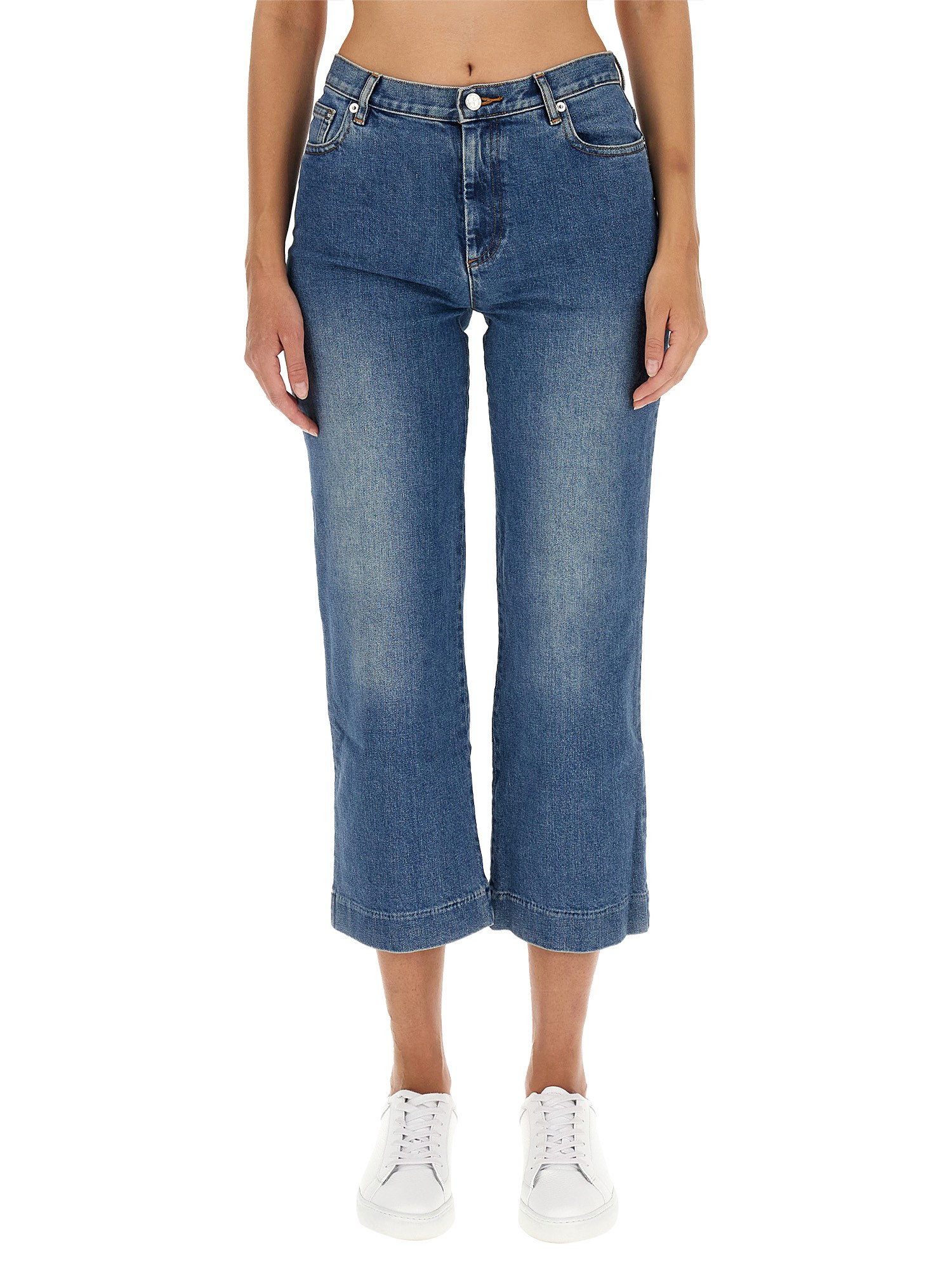 Shop Apc Sailor Fit Jeans In Azure