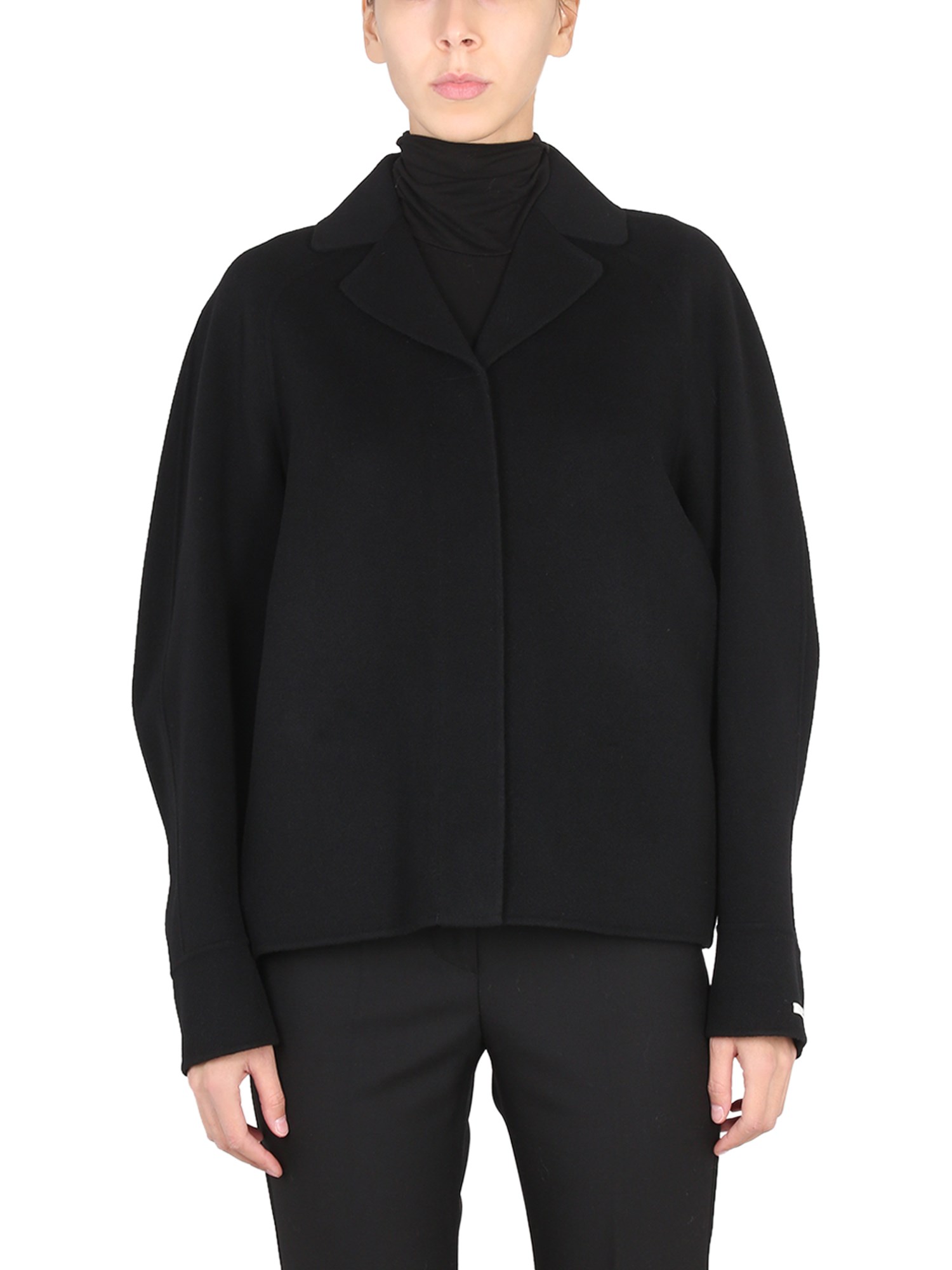 Max Mara "pink" Short Coat In Black