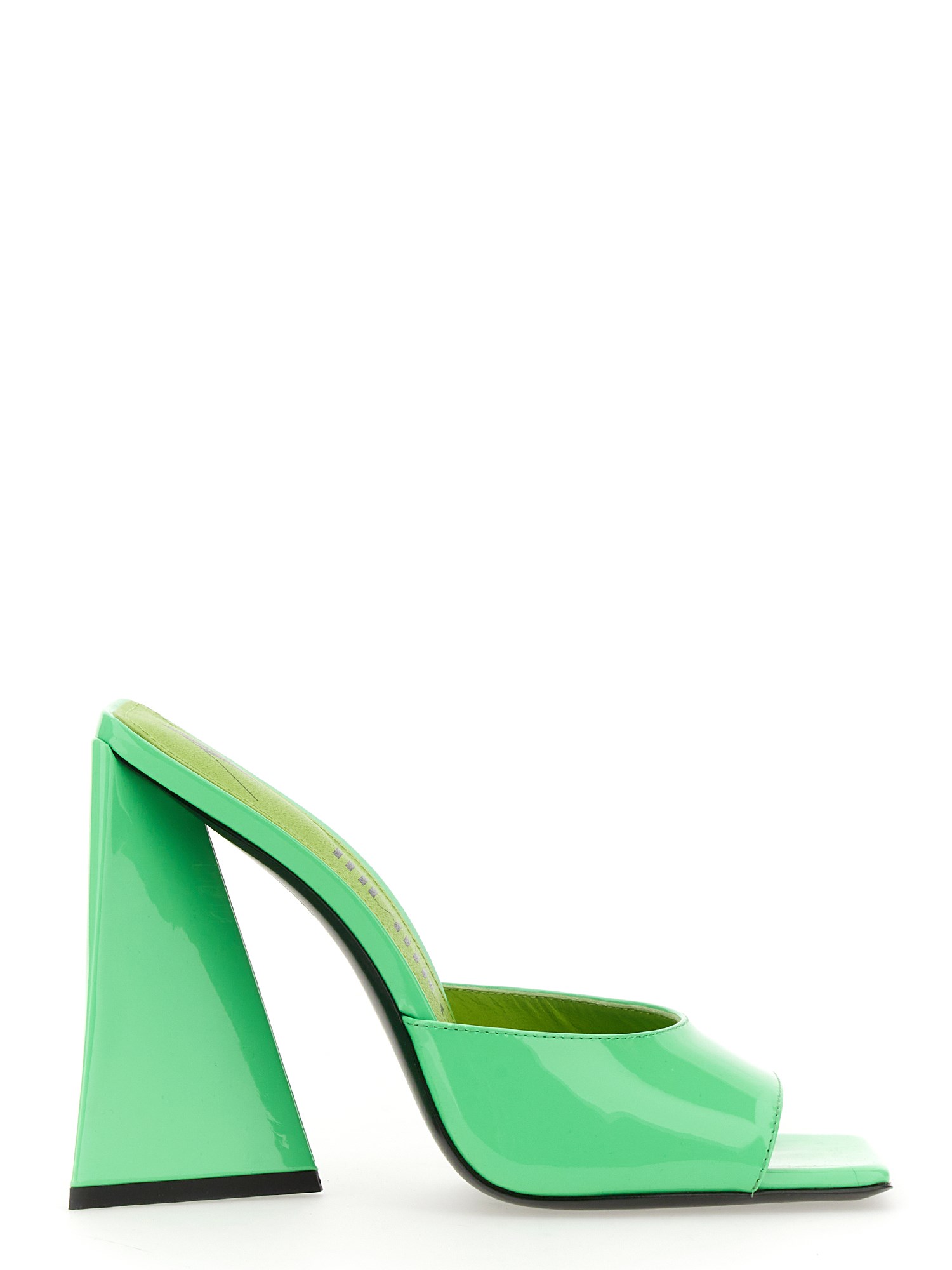 Attico Devon Patent Leather Sandals In Green