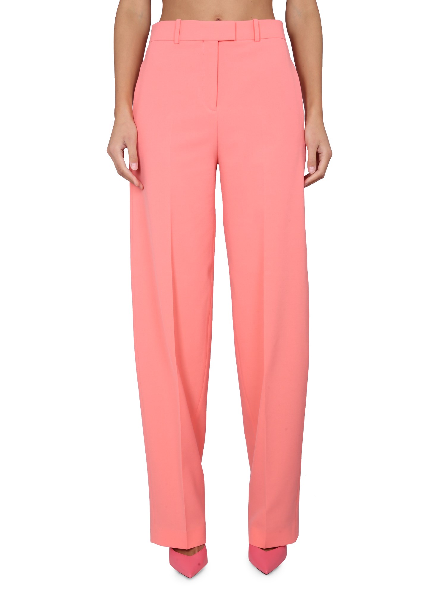 Shop Attico Long Pants ''jagger'' Salmon In Pink