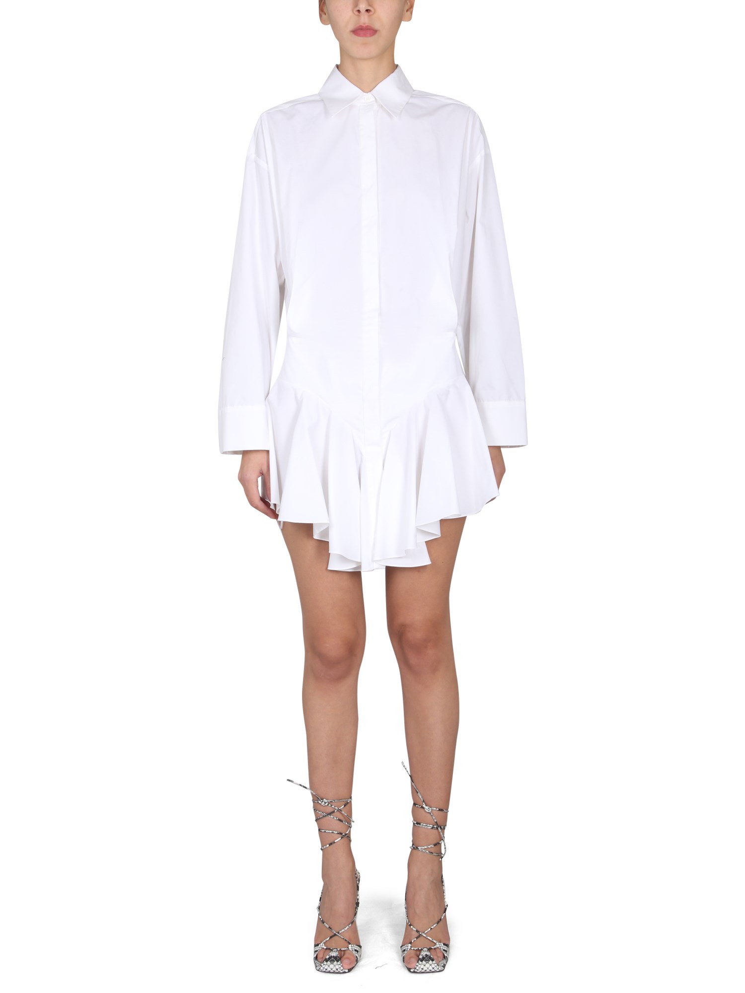 Attico Candice Button-front Mini Dress In White