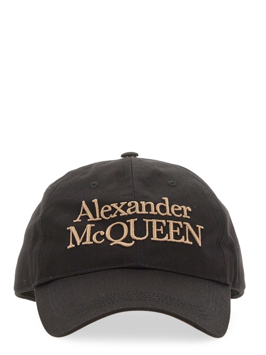 ALEXANDER McQUEEN CAPPELLO DA BASEBALL IN COTONE CON RICAMO LOGO