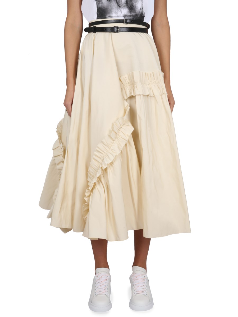 Gathered asymmetrical skirt hotsell