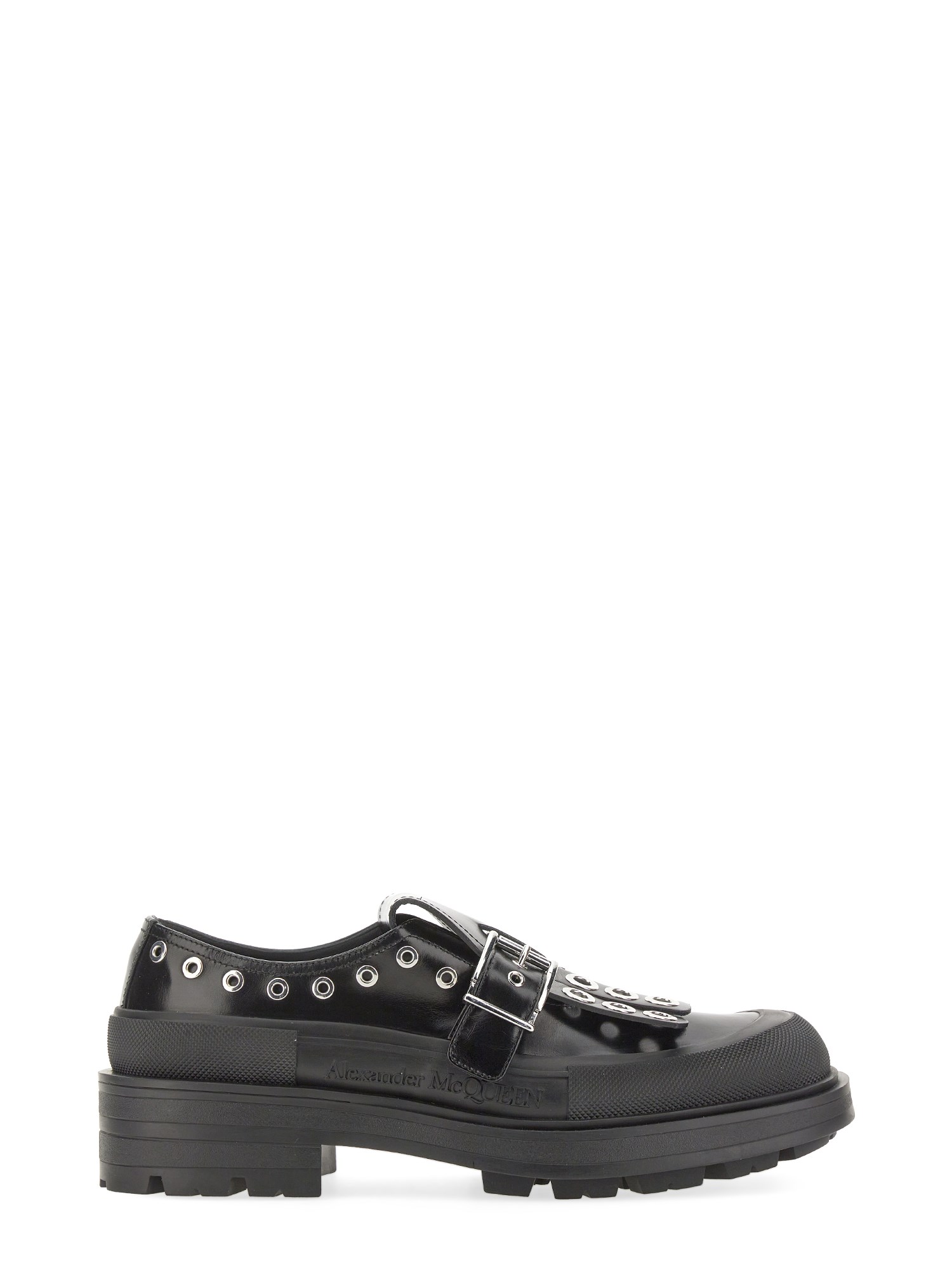 Shop Alexander Mcqueen Studded Loafer In Black