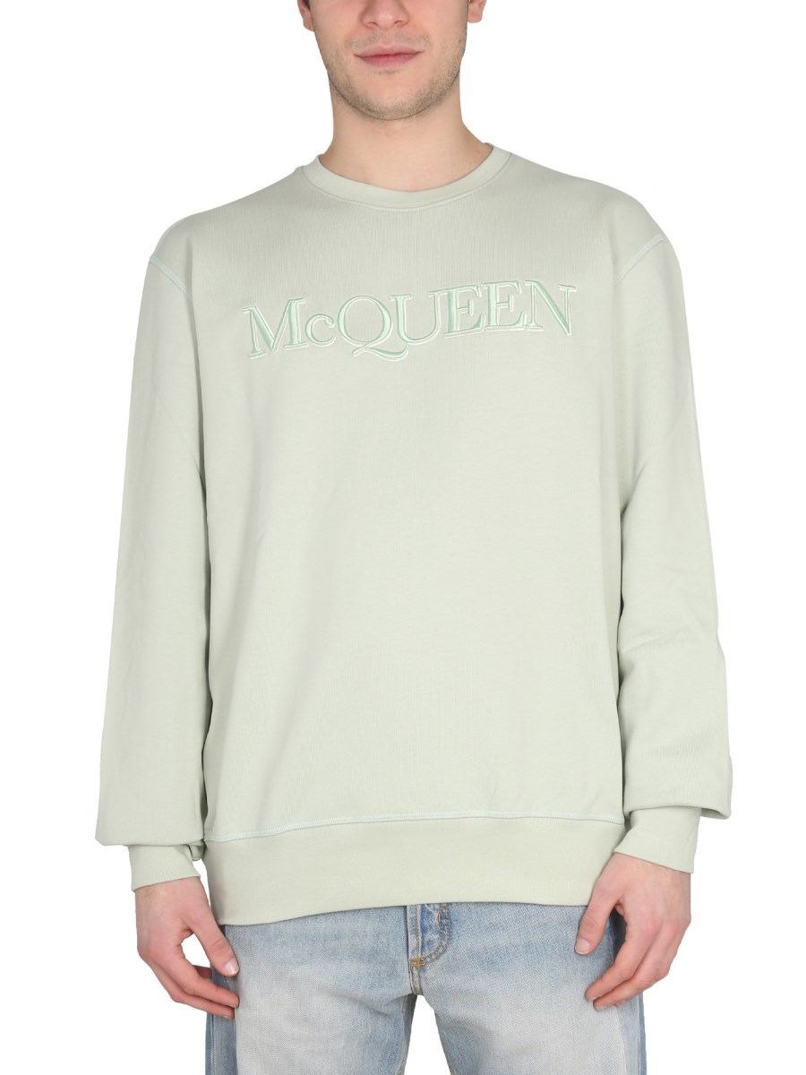 ALEXANDER McQUEEN FELPA IN COTONE CON RICAMO LOGO