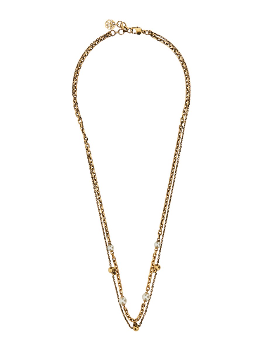 COLLANA A CATENA SKULL PEARL