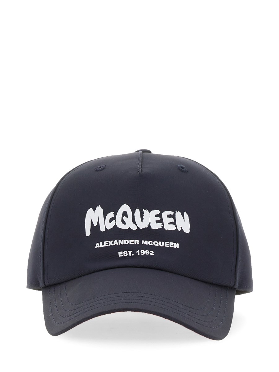 ALEXANDER McQUEEN CAPPELLO CON LOGO GRAFFITI IN COTONE