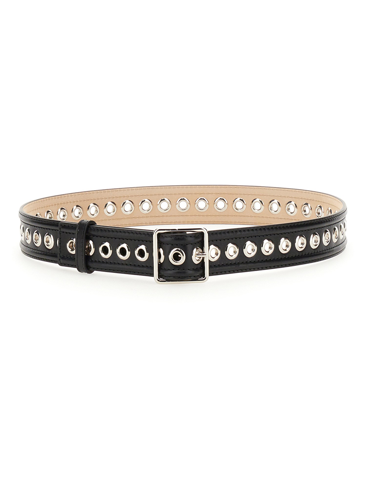 Shop Alexander Mcqueen Medium Belt With Eyelets In Black