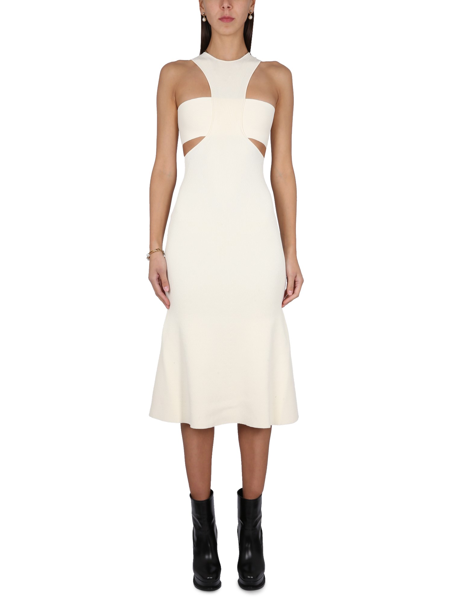 Shop Alexander Mcqueen Dress With Harness In White