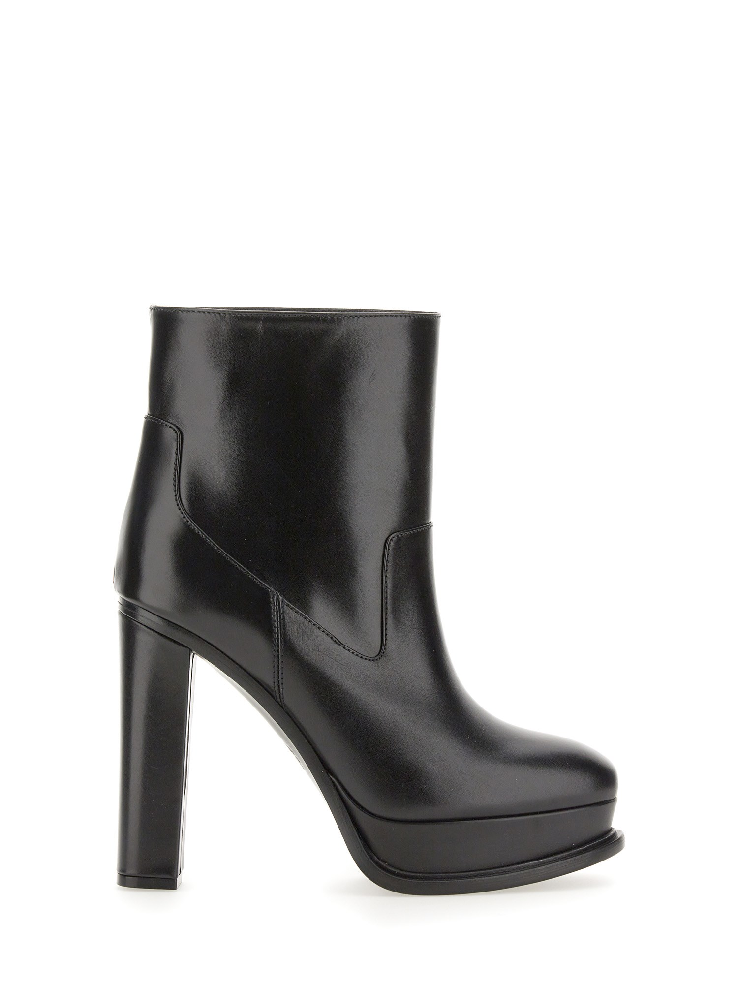 Alexander Mcqueen Elevated Platform Boots With 12 Cm Heel For Women In Black