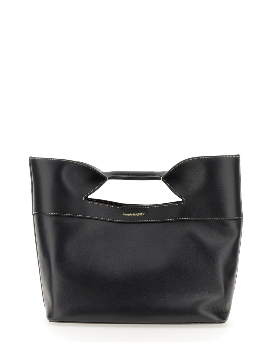 ALEXANDER McQUEEN BORSA THE BOW SMALL IN PELLE E COTONE