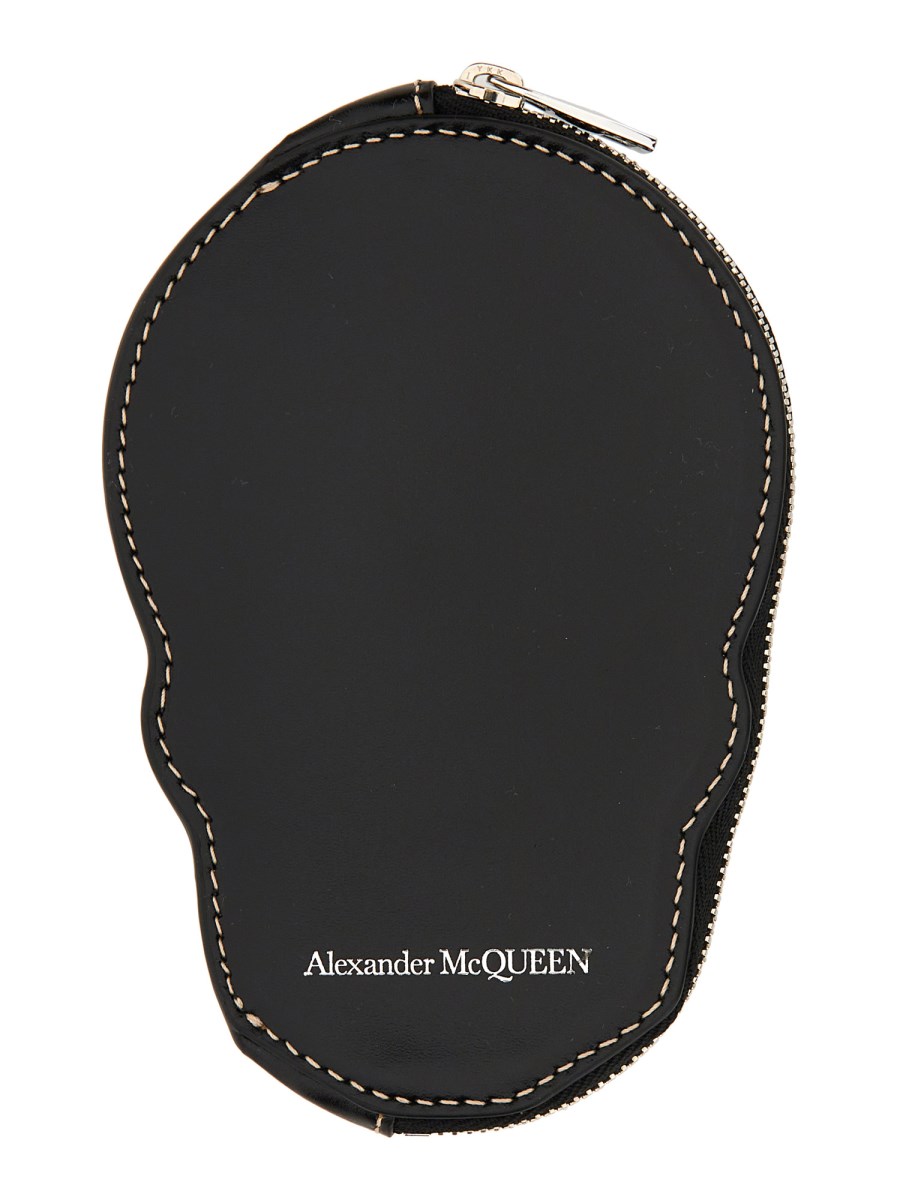 ALEXANDER McQUEEN PORTACARTE SKULL IN PELLE