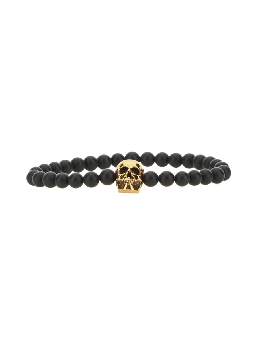 ALEXANDER McQUEEN BRACCIALE SKULL CON PERLINE