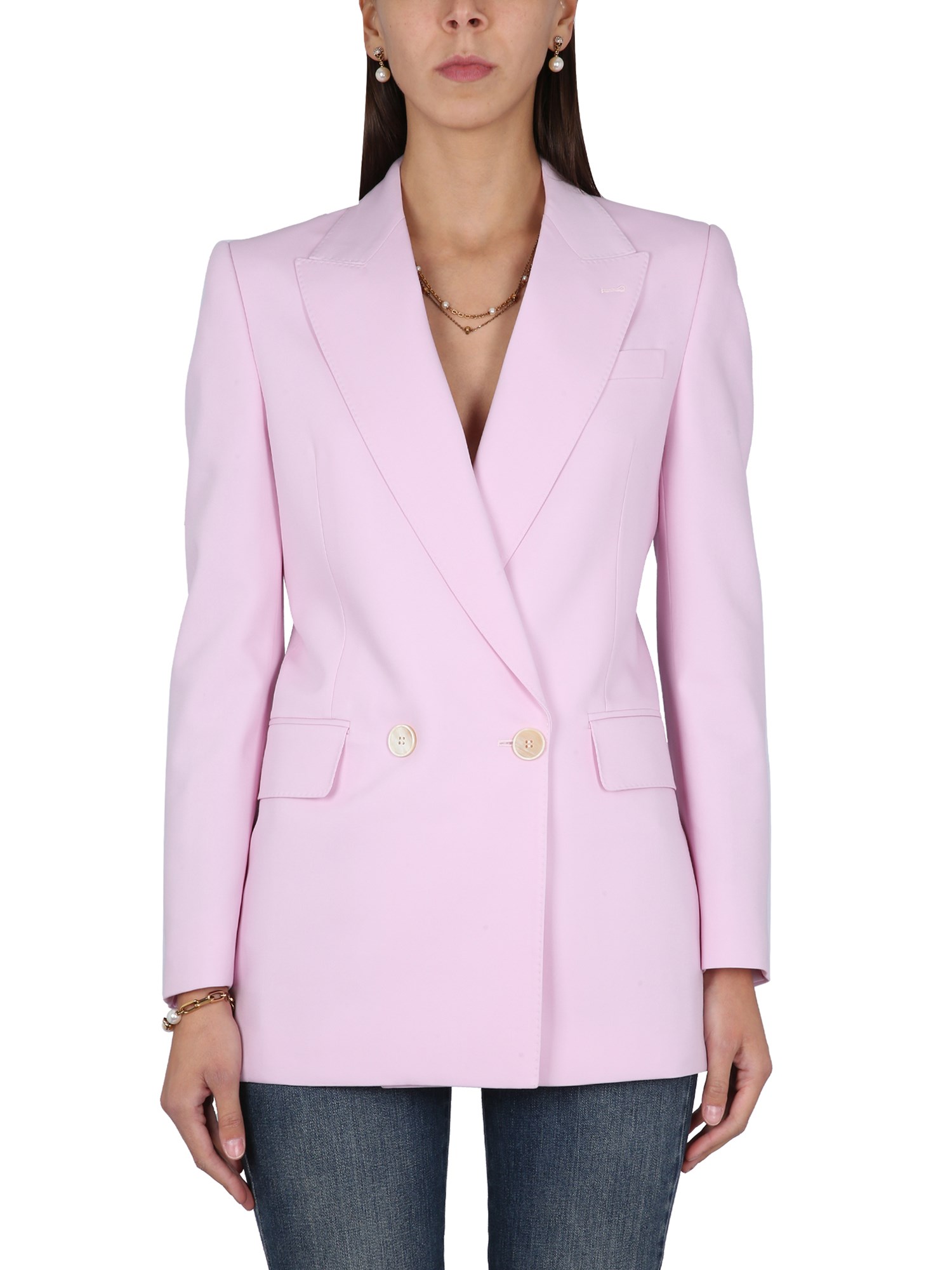 Alexander Mcqueen Veste De Tailleur En Laine In Pink