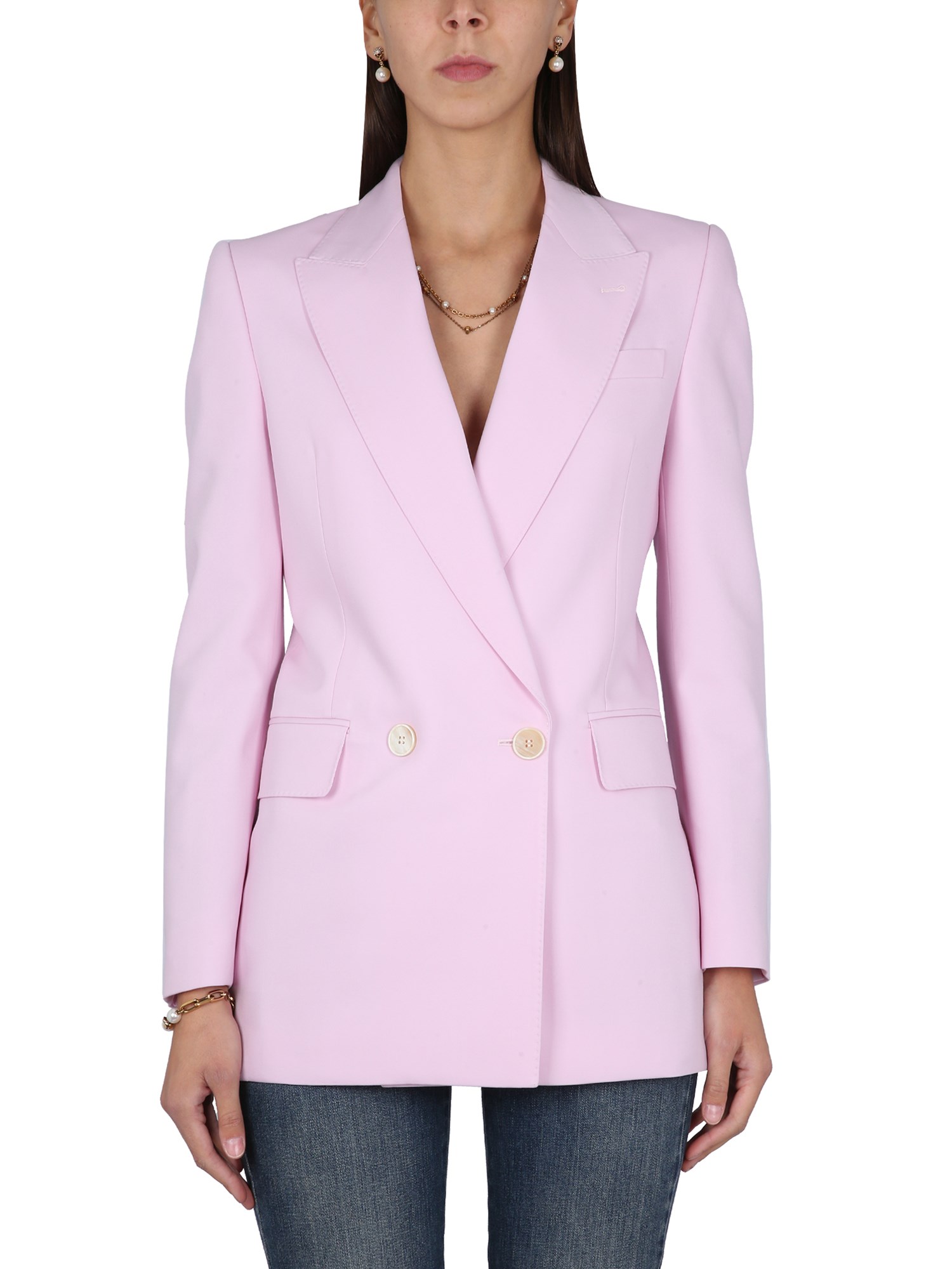 Double Breast Blazer Jacket In Pink