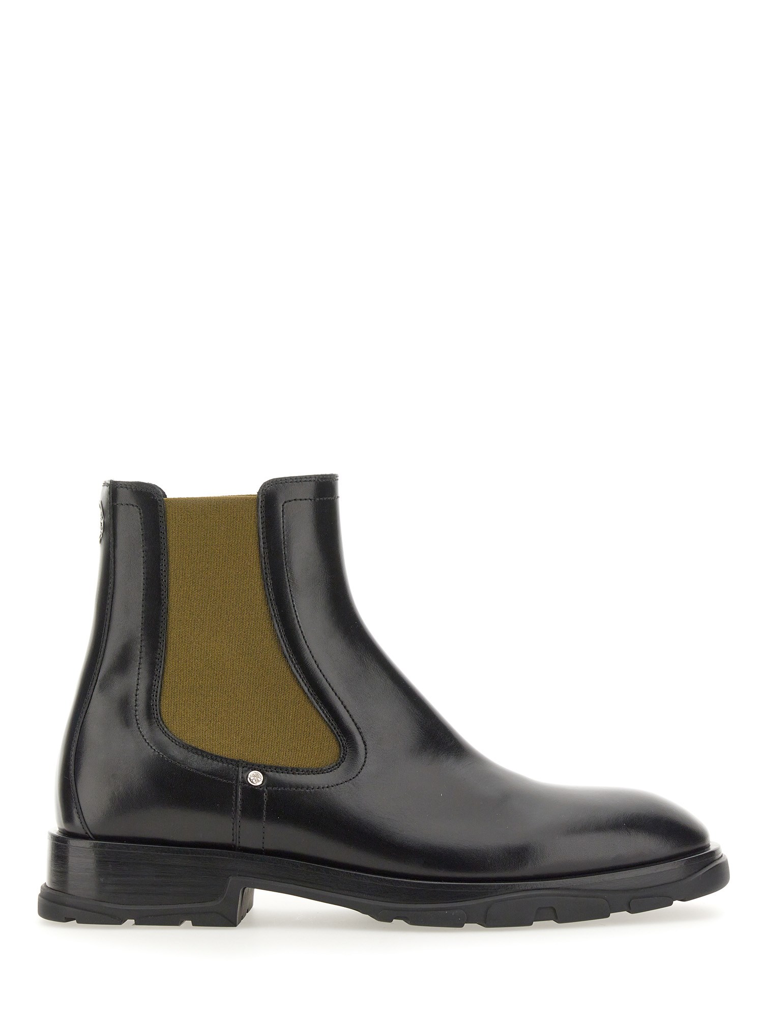 Alexander Mcqueen Timeless 3cm Heel Beatle Boot For Men In Black