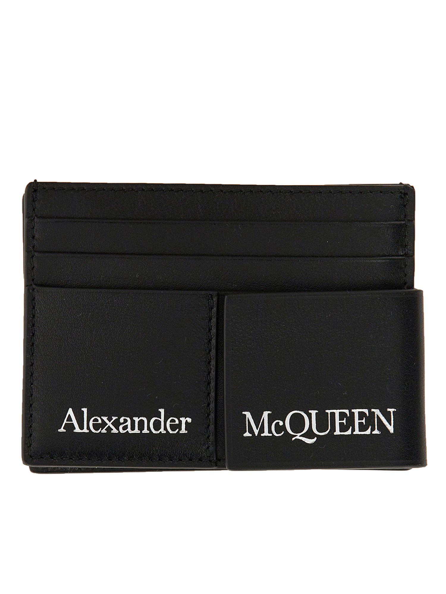 Shop Alexander Mcqueen Card Holder With Logo In Black