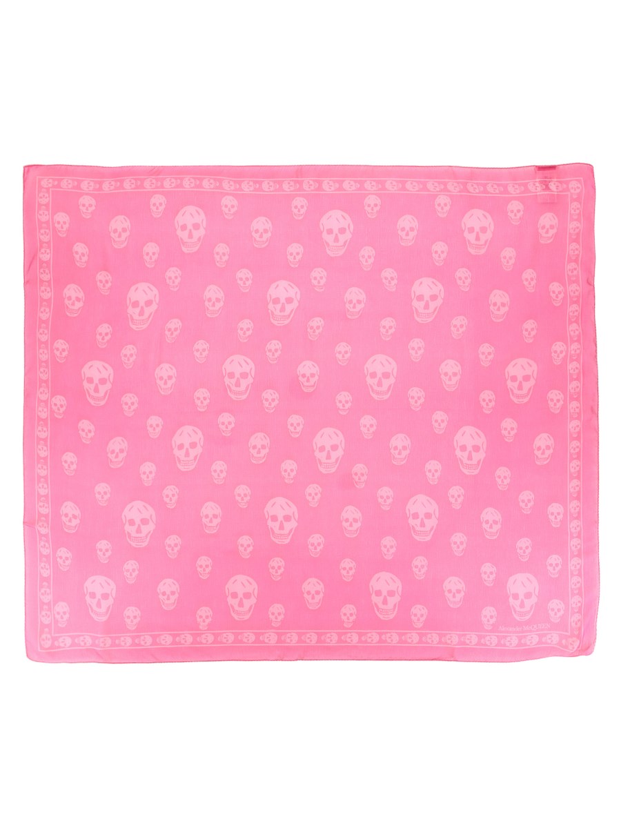 ALEXANDER McQUEEN FOULARD SKULL CLASSICO IN CHIFFON DI SETA