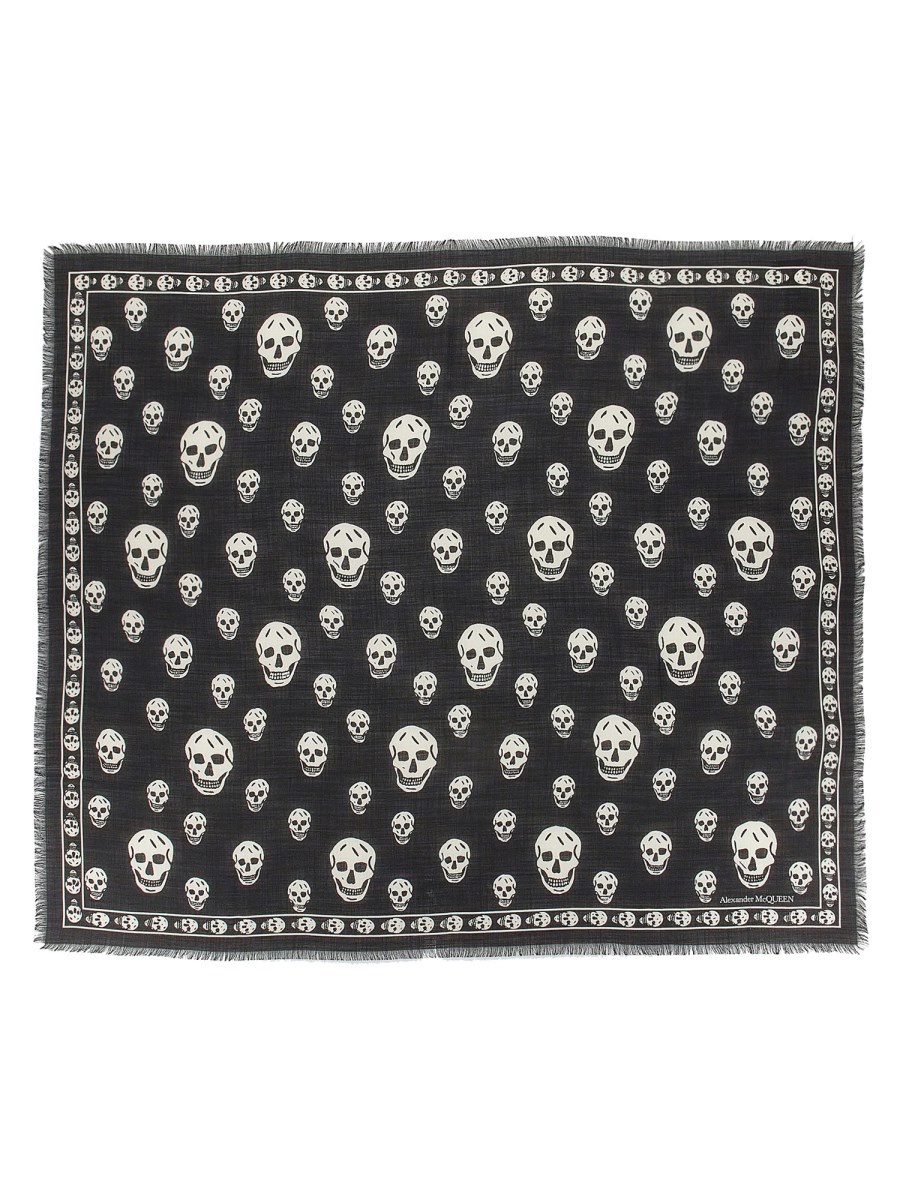 ALEXANDER McQUEEN ストール ALEXANDER McQUEEN - CLASSIC WOOL TWILL SKULL SCARF - Eleonora Bonucci