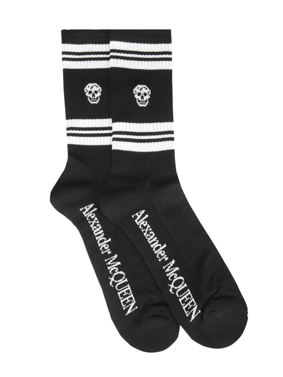 ALEXANDER McQUEEN CALZINI SKULL SPORTIVI IN MISTO COTONE